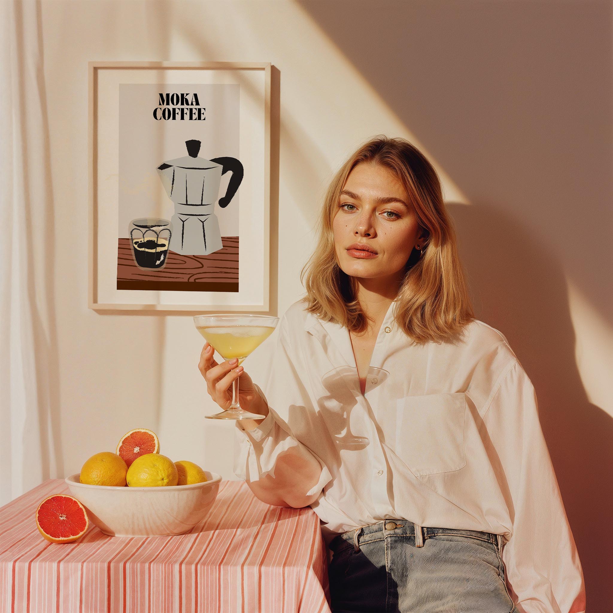 Moka Coffee Akdeniz İtalya Koleksiyonu Mutfak Duvar Tablosu