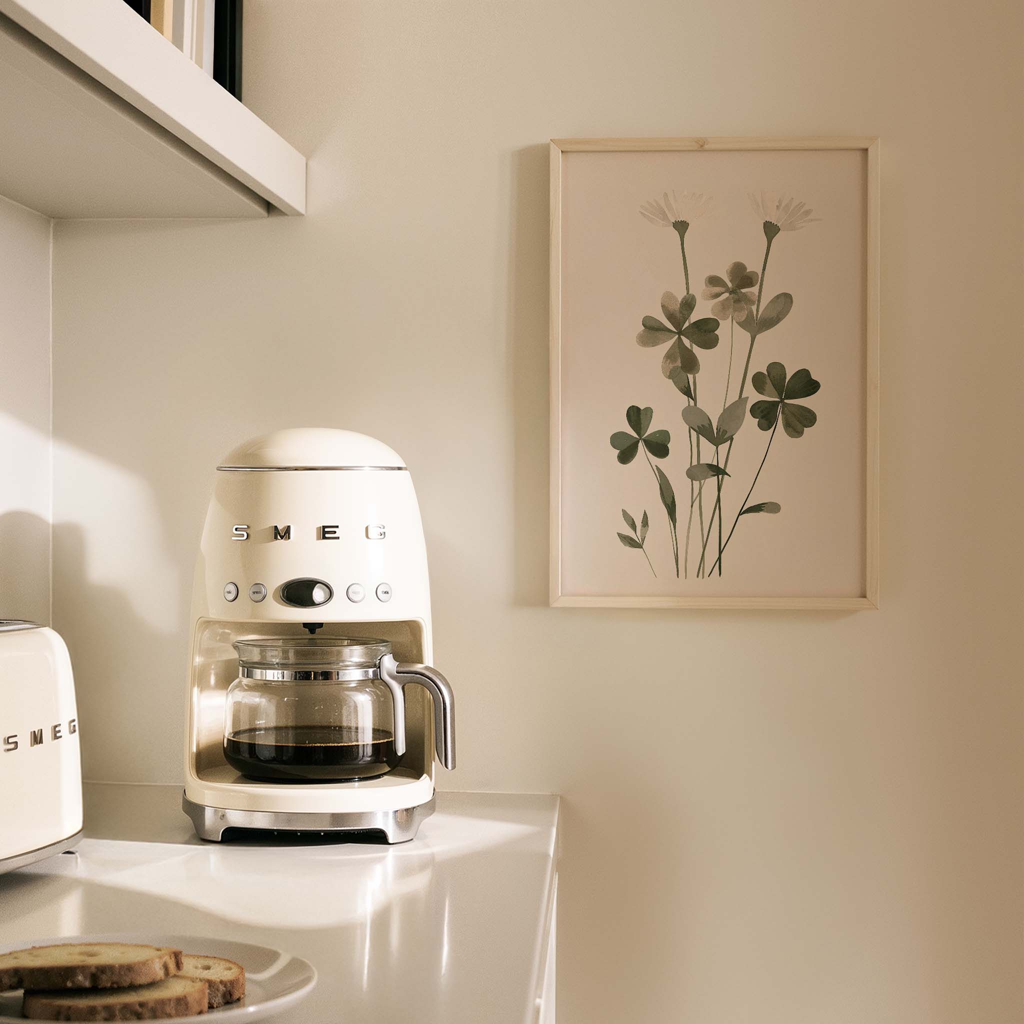 Kuru Dal ve Yaprak Çizimi Minimalist - Duvar Tablosu