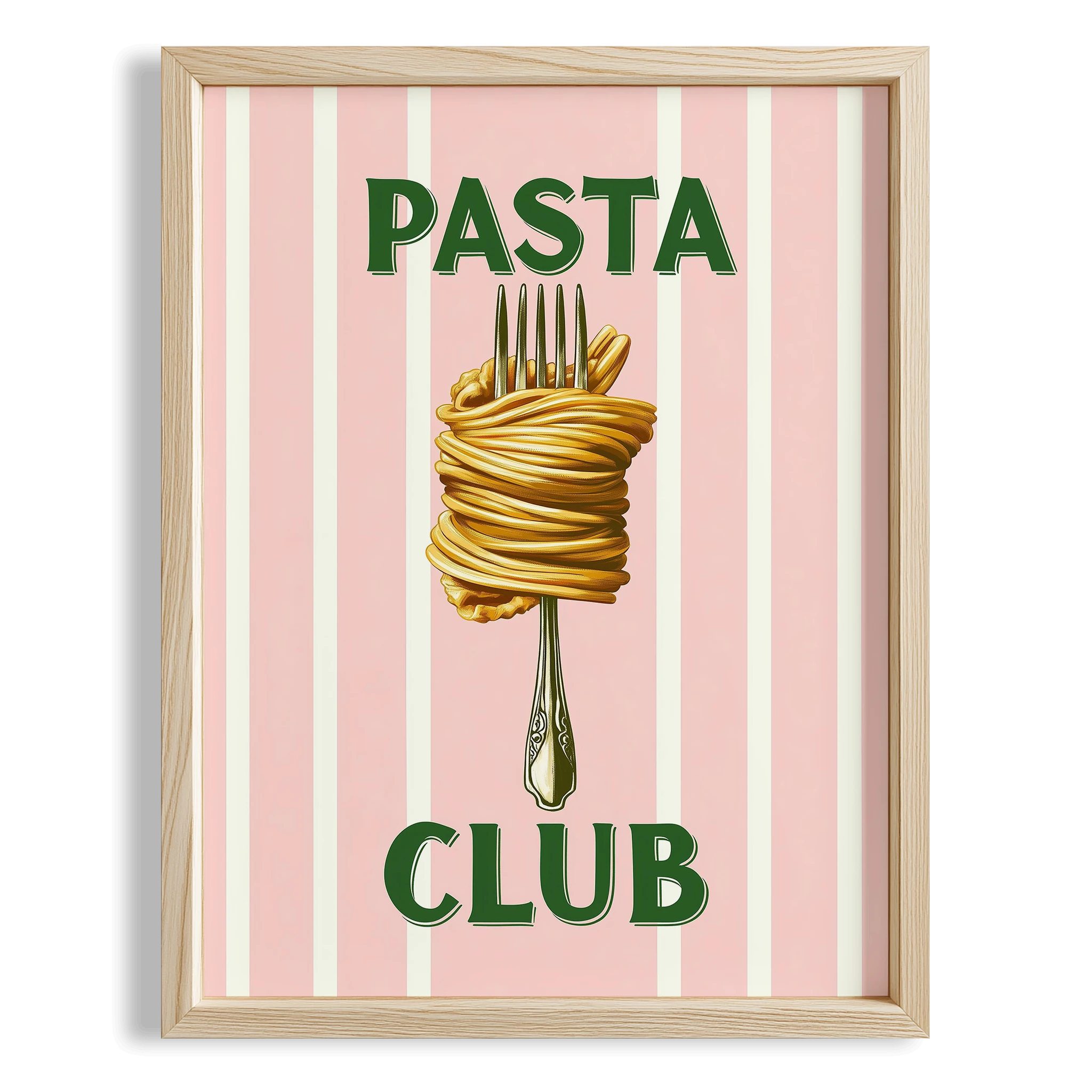 Pasta Club İtalyanca Tipografi Mutfak Duvar Tablosu