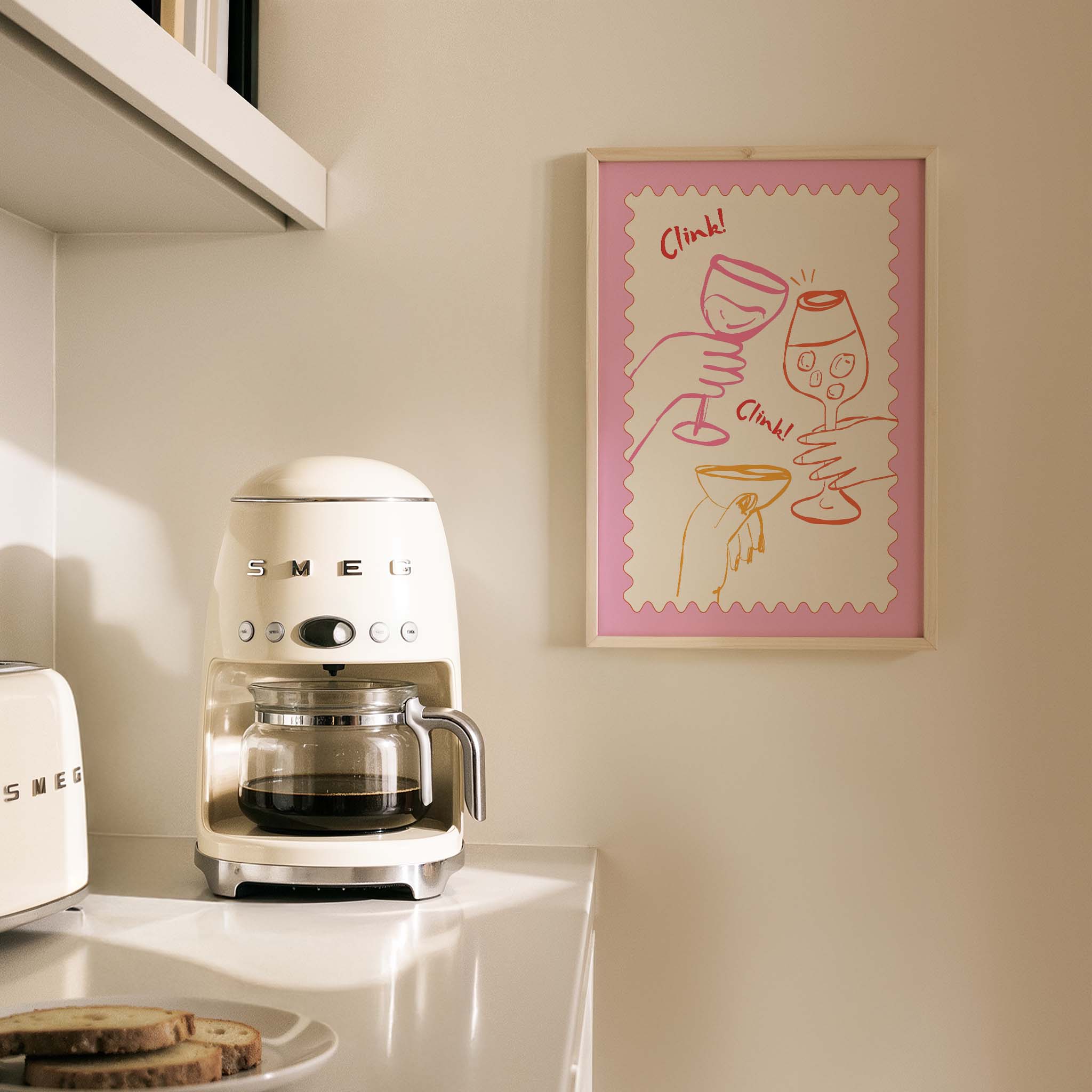 Cheers Kokteyl Çizim Mutfak Duvar Tablosu