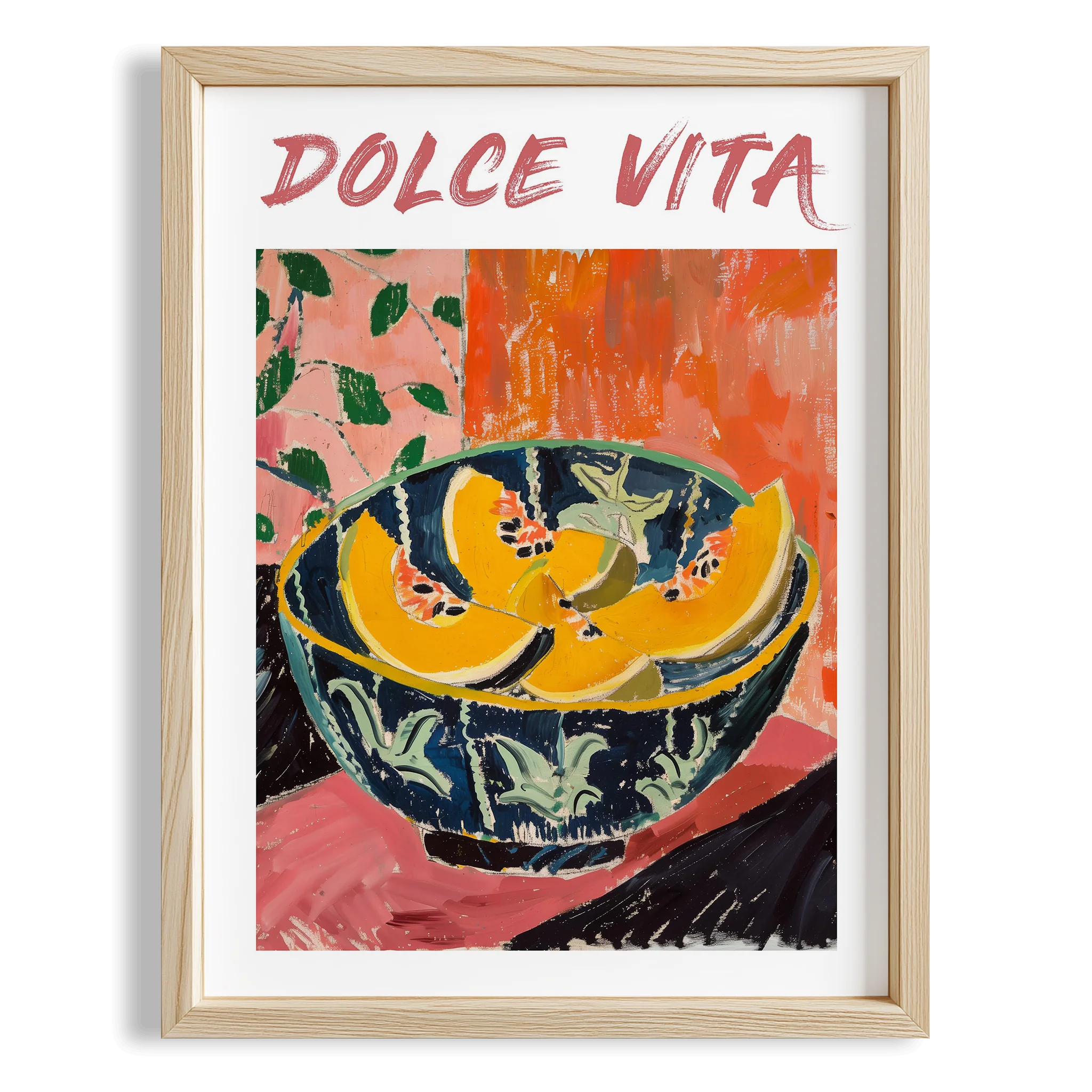 Dolce Vita Papaya Tipografi Akdeniz İtalya Koleksiyonu Mutfak Duvar Tablosu