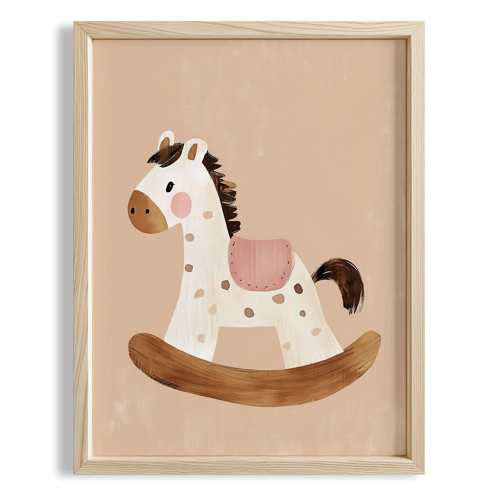 Sallanan At Bohem Kız Çocuk Odası Ahşap Tablo