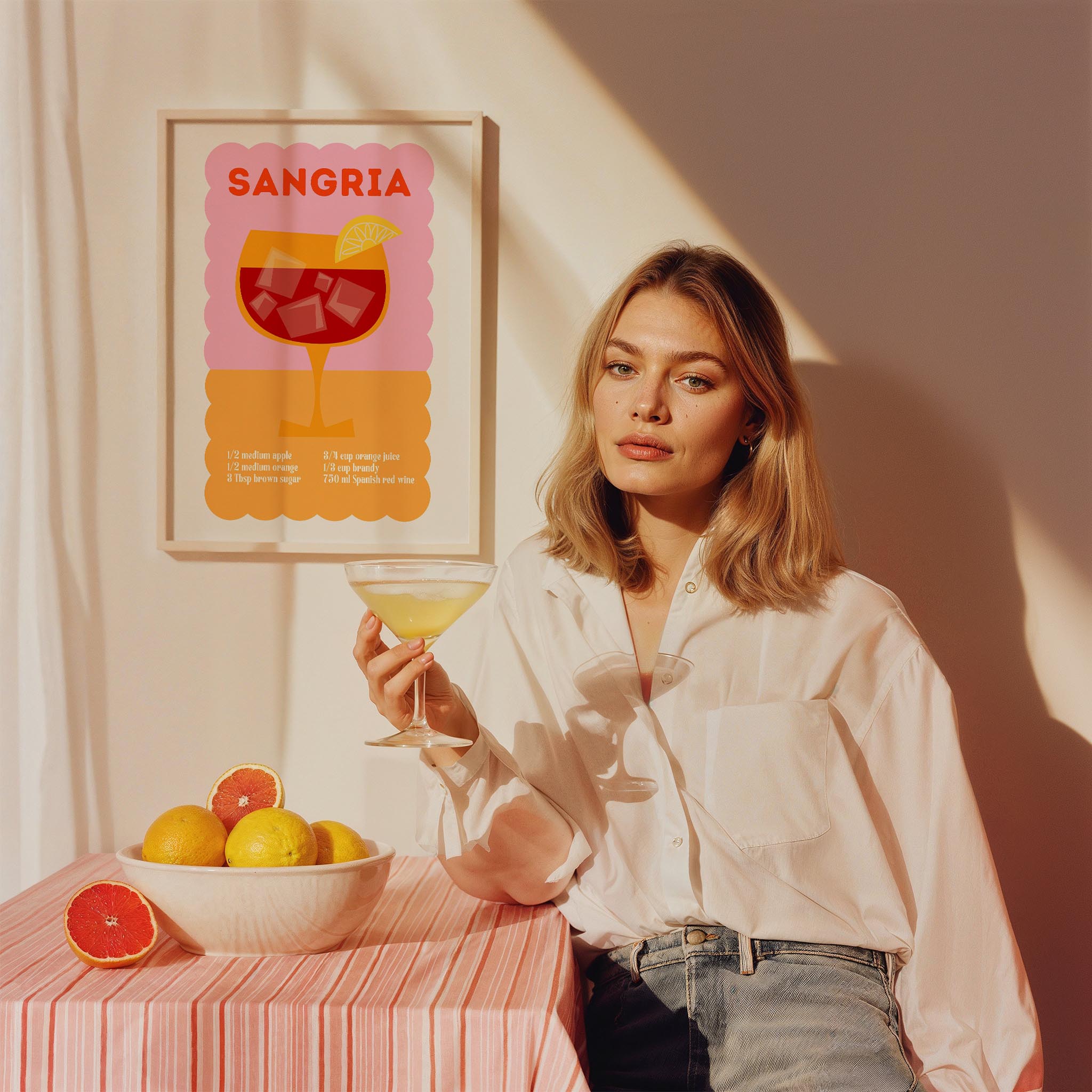 Sangria Kokteyller Mutfak Duvar Tablosu