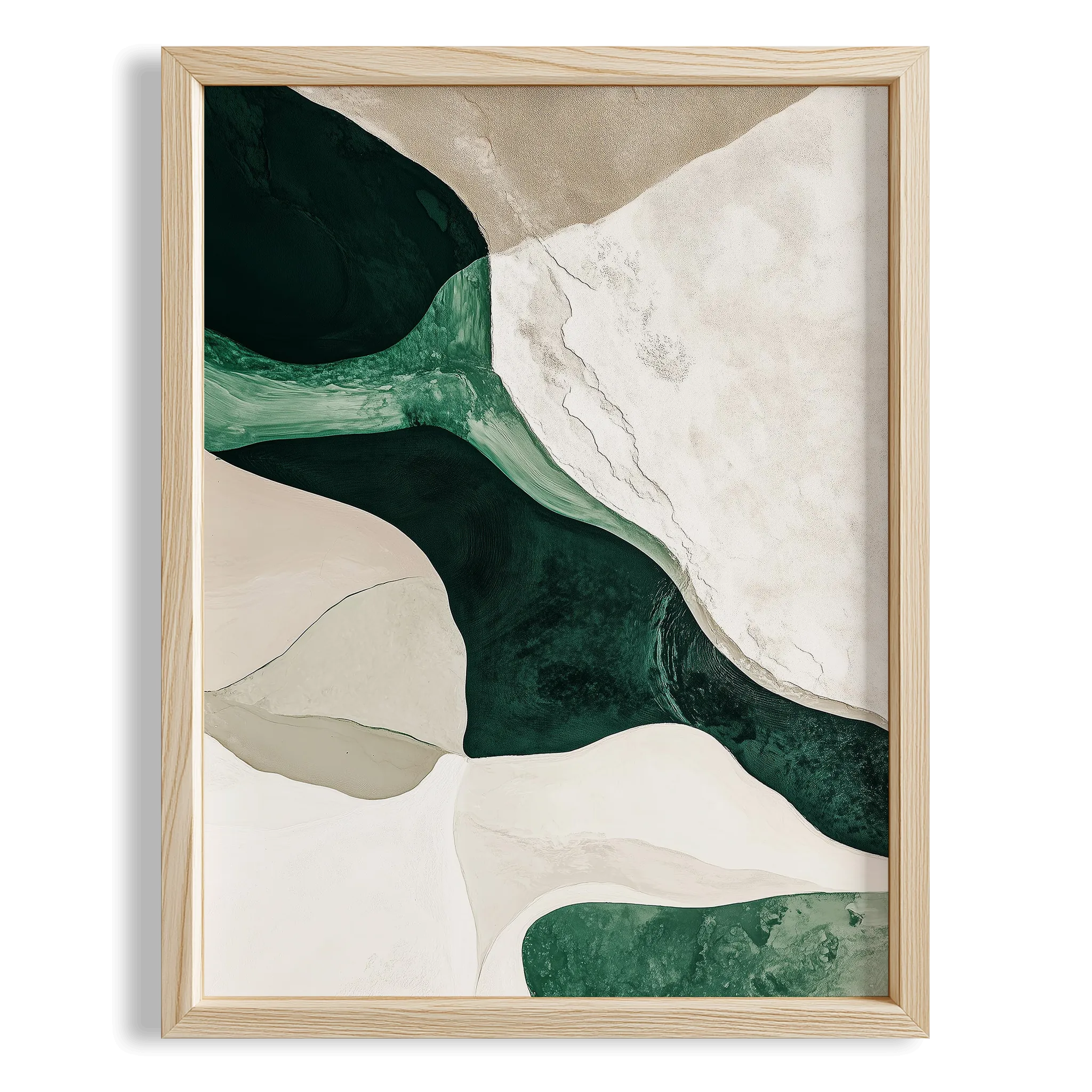 Japandi Yeşil Beyaz Şekiller