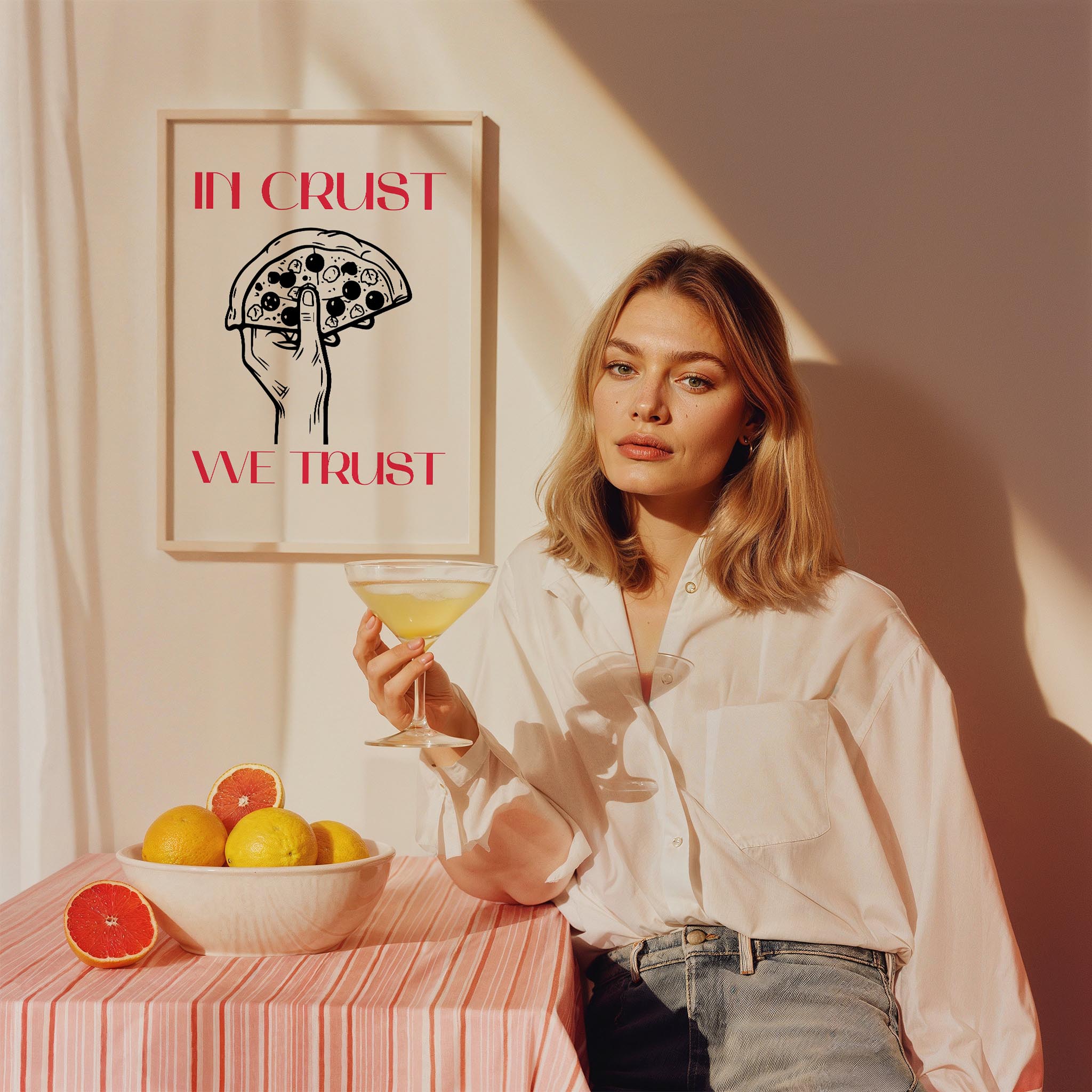 Pizza Dilimi Tipografi Mutfak Duvar Tablosu