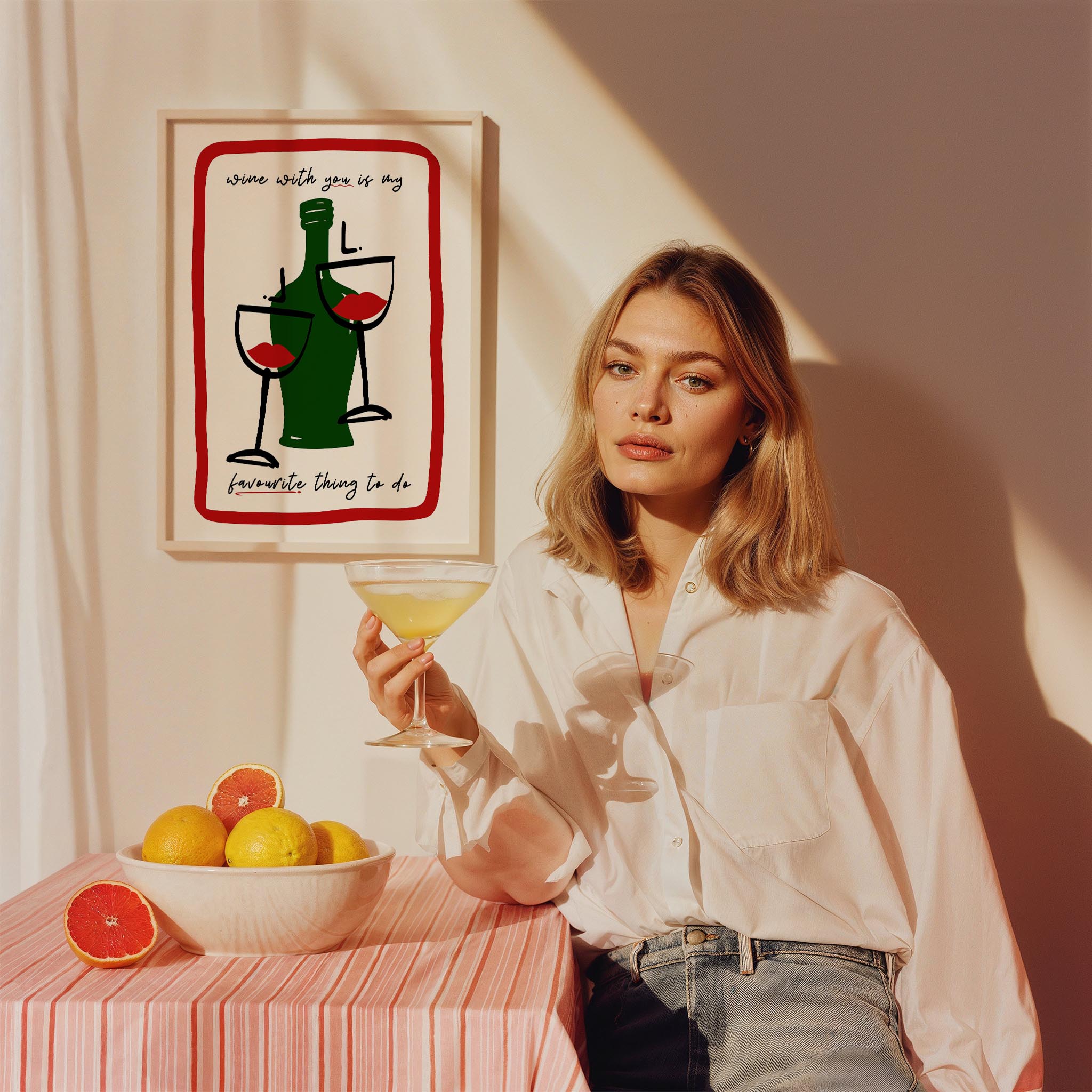 Kadehler ve Şarap Akdeniz Koleksiyonu Mutfak Duvar Tablosu