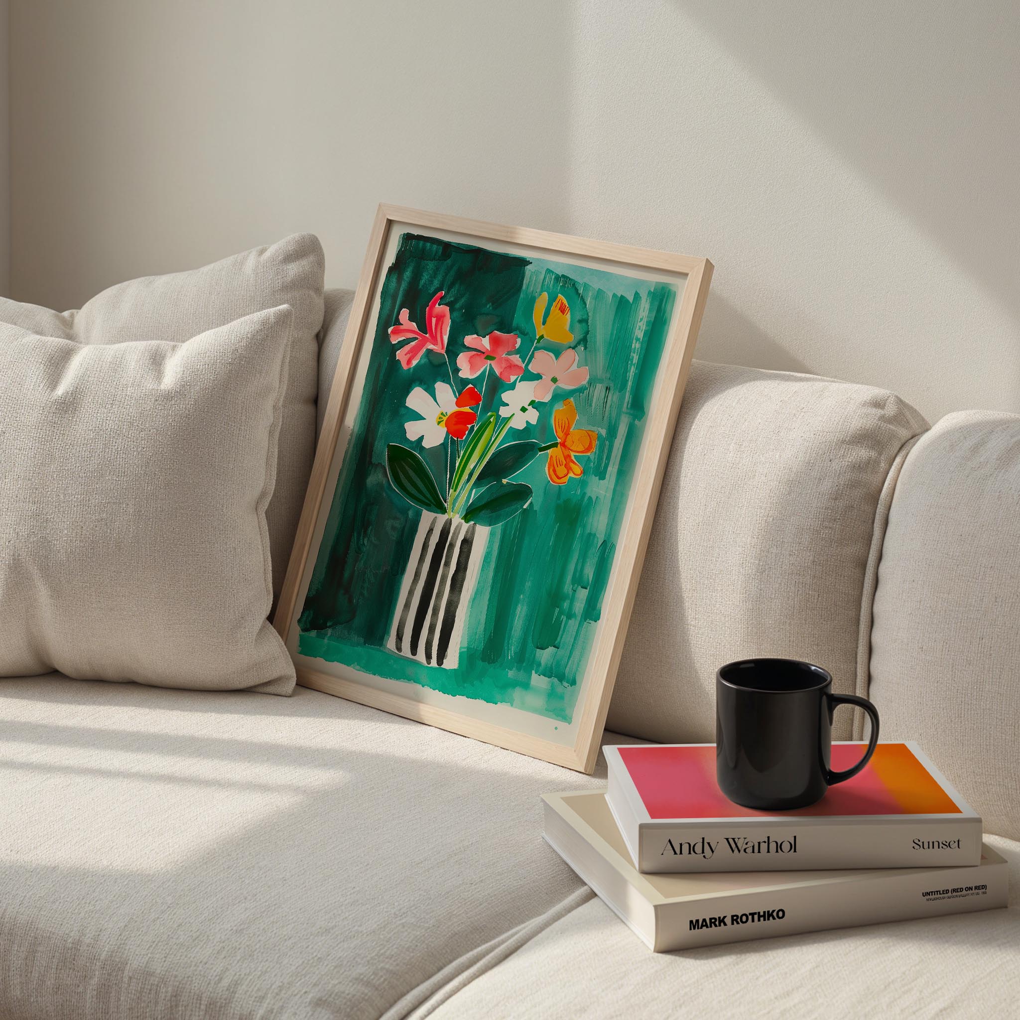 Vazo ve Çiçekler VII - Zümrüt İçinde Bahar Buketi