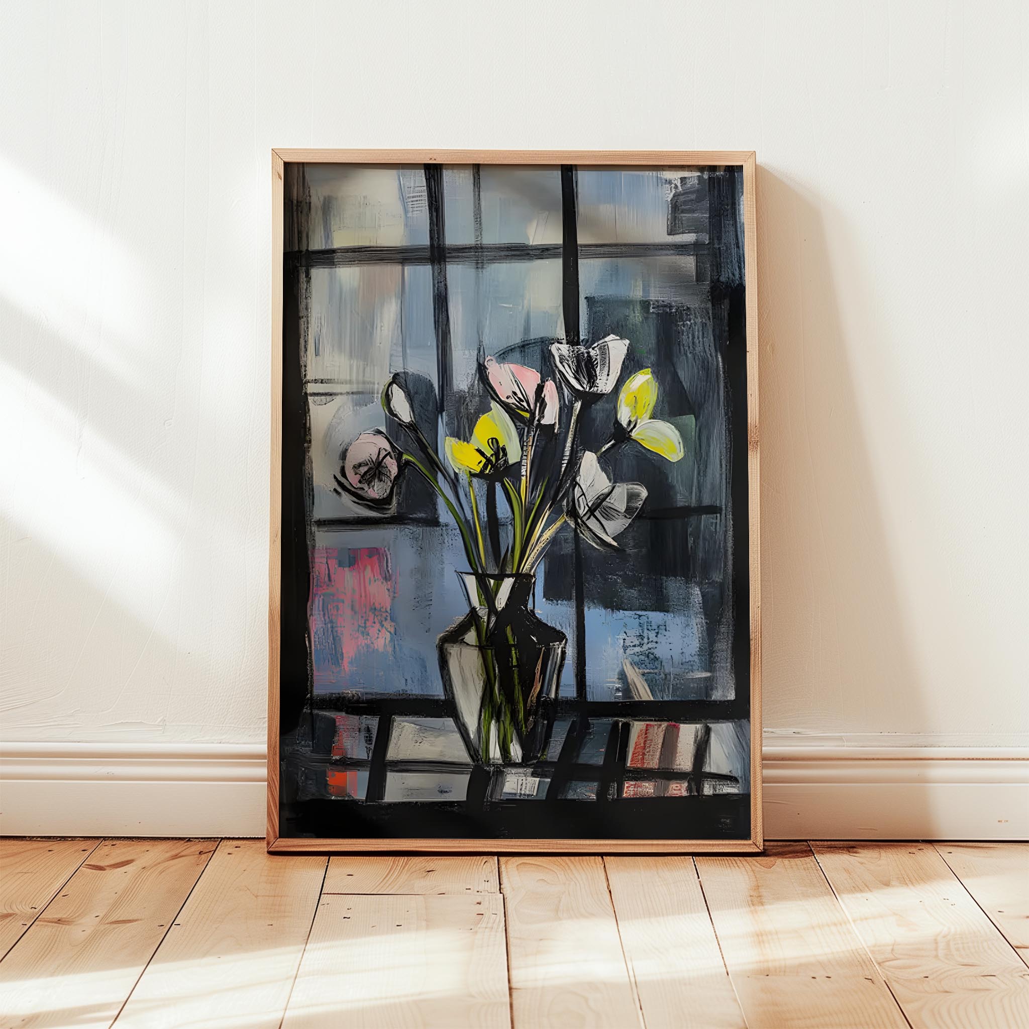 Pencere Önünde Çiçek I - Mavi Saat