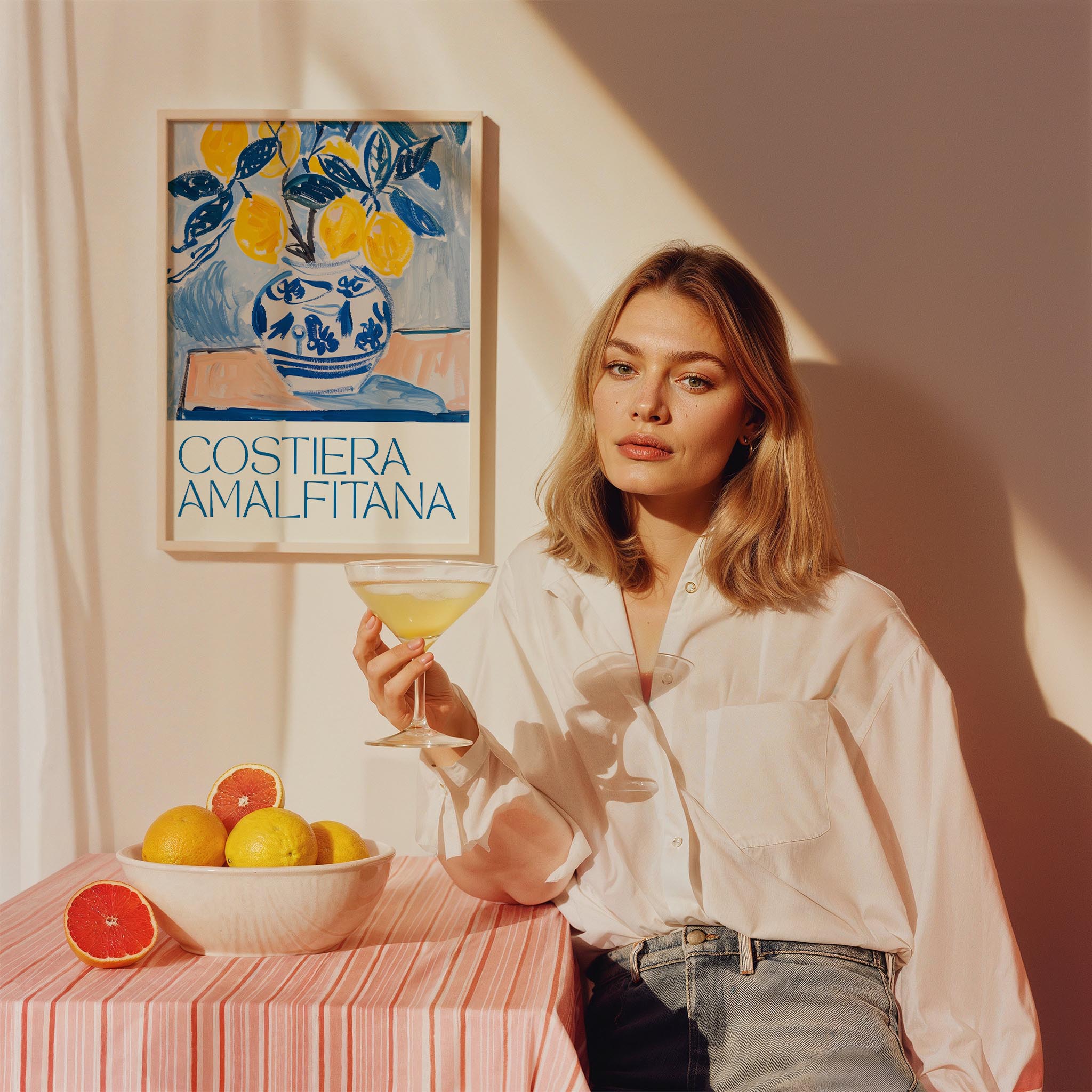 Costiera Amalfitana Vazoda Limon Mutfak Duvar Tablosu