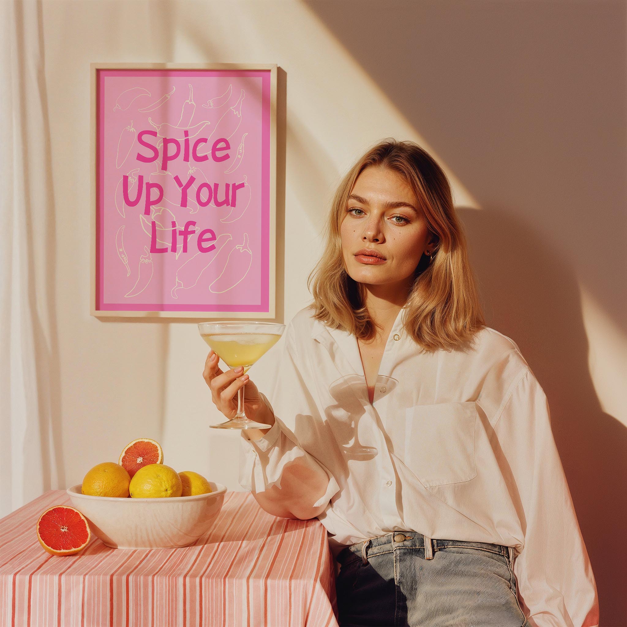 Spice Up Your Life Minimal Çizimler Mutfak Duvar Tablosu II