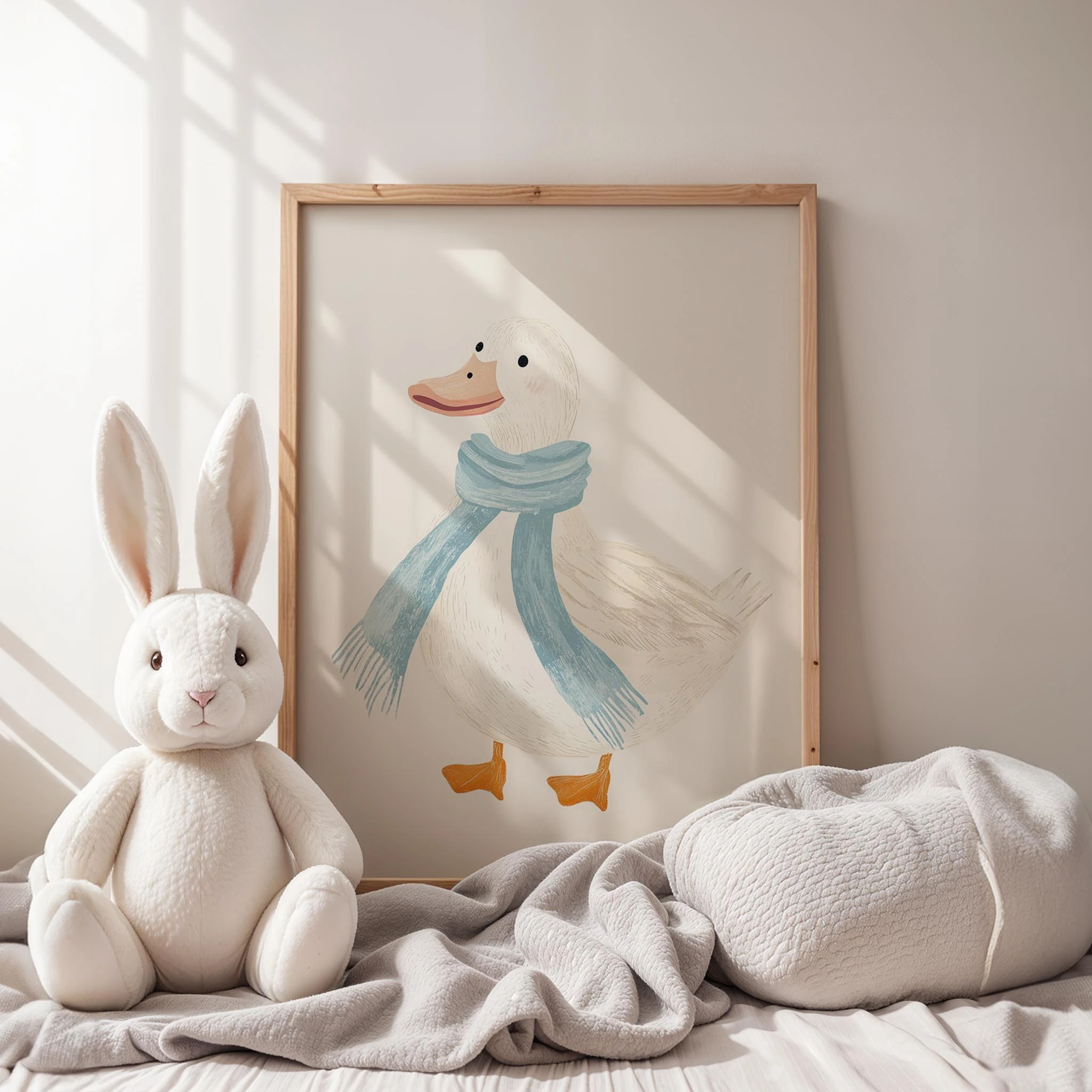 Atkılı Ördek - Beyaz Fon