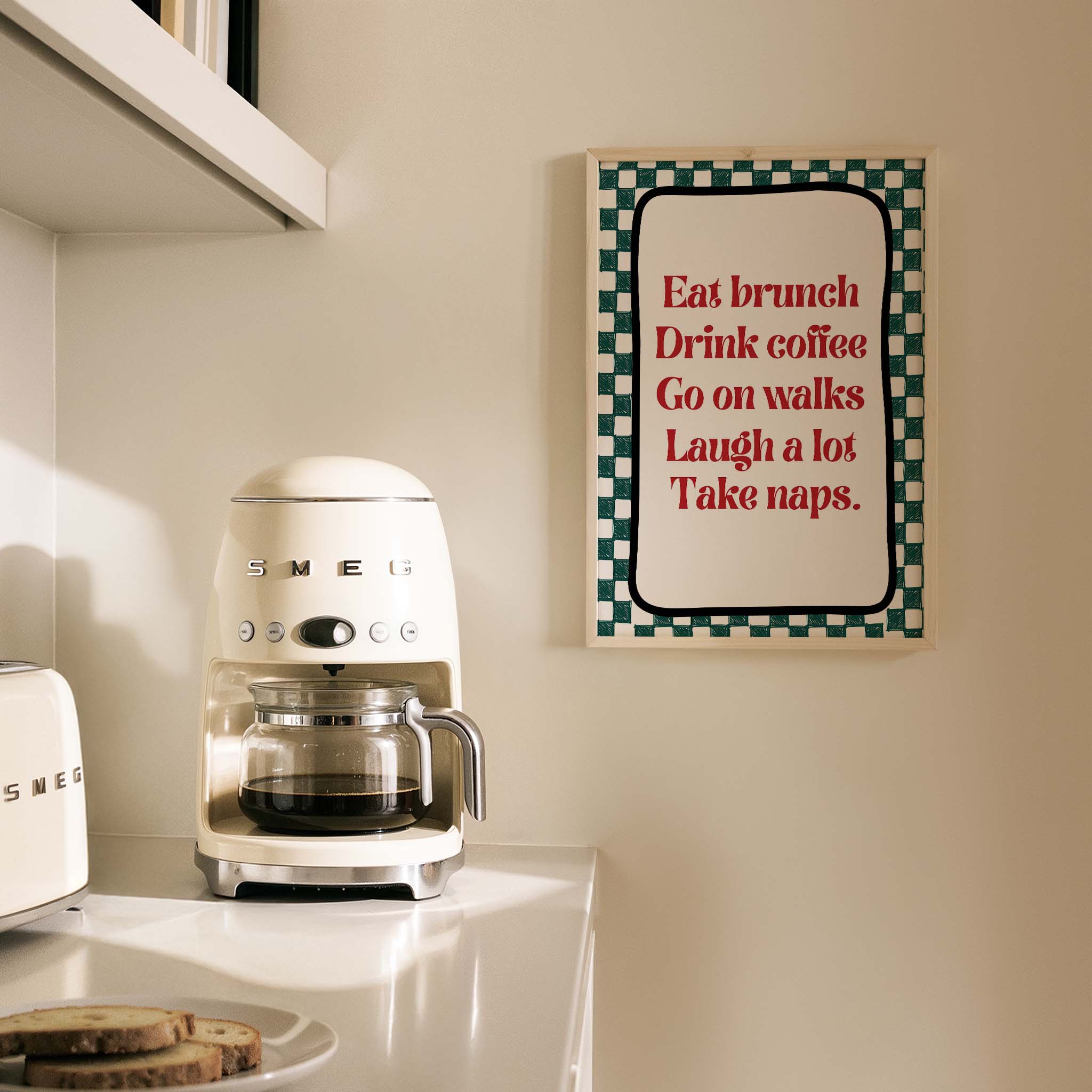 Eat Brunch Tipografi Mutfak Duvar Tablosu