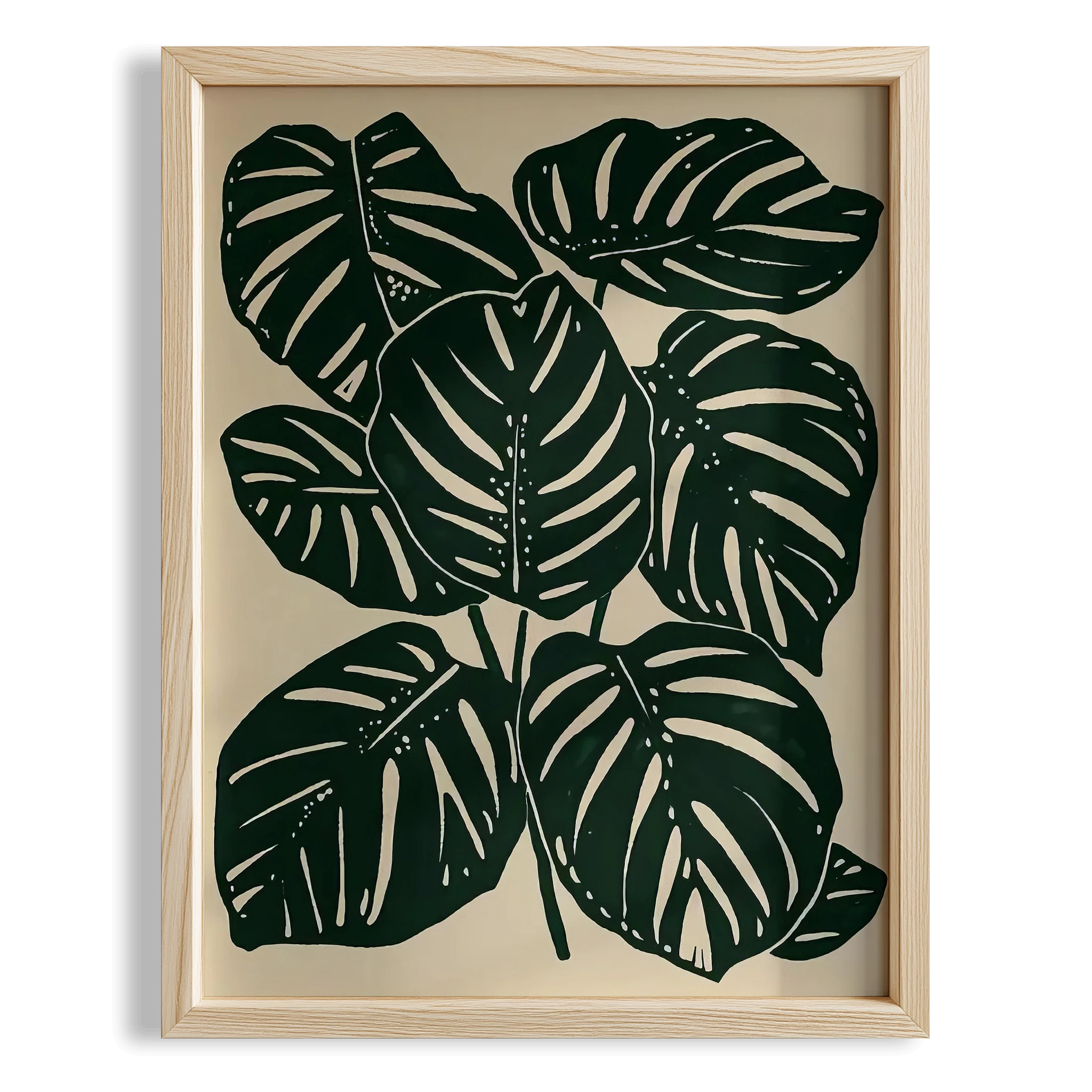 Tropik Yapraklar II - Siyah Bej