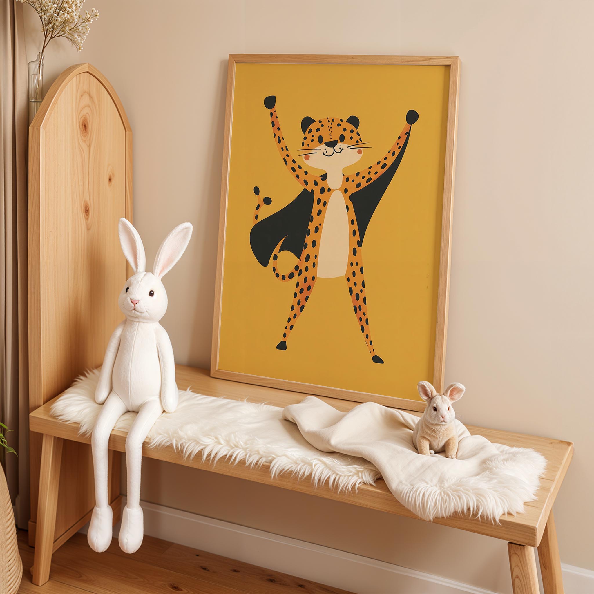 Süper Kahraman Leopar - Sarı Fon
