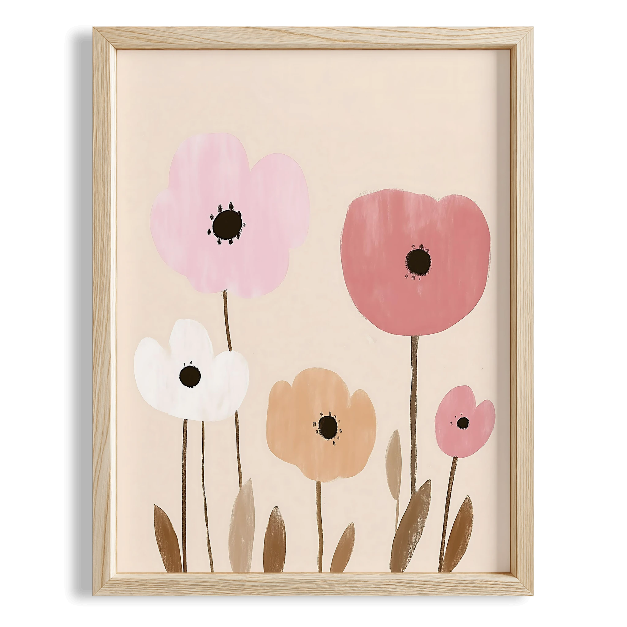 Bohem Renkli Gelincikler Kız Çocuk Odası Ahşap Tablo