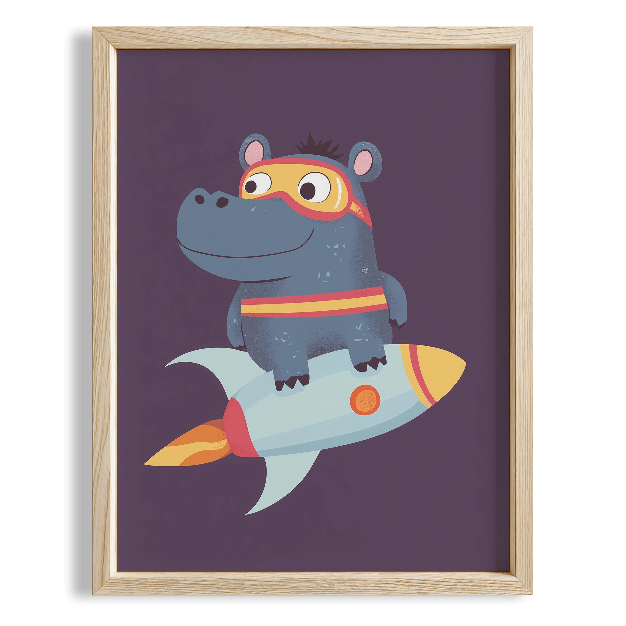 Roketli Süper Su Aygırı - Mor Fon