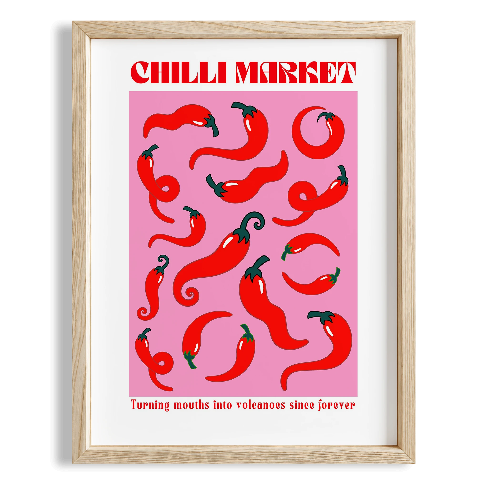 Chilli Market Acı Biber Sebzeler Mutfak Duvar Tablosu II