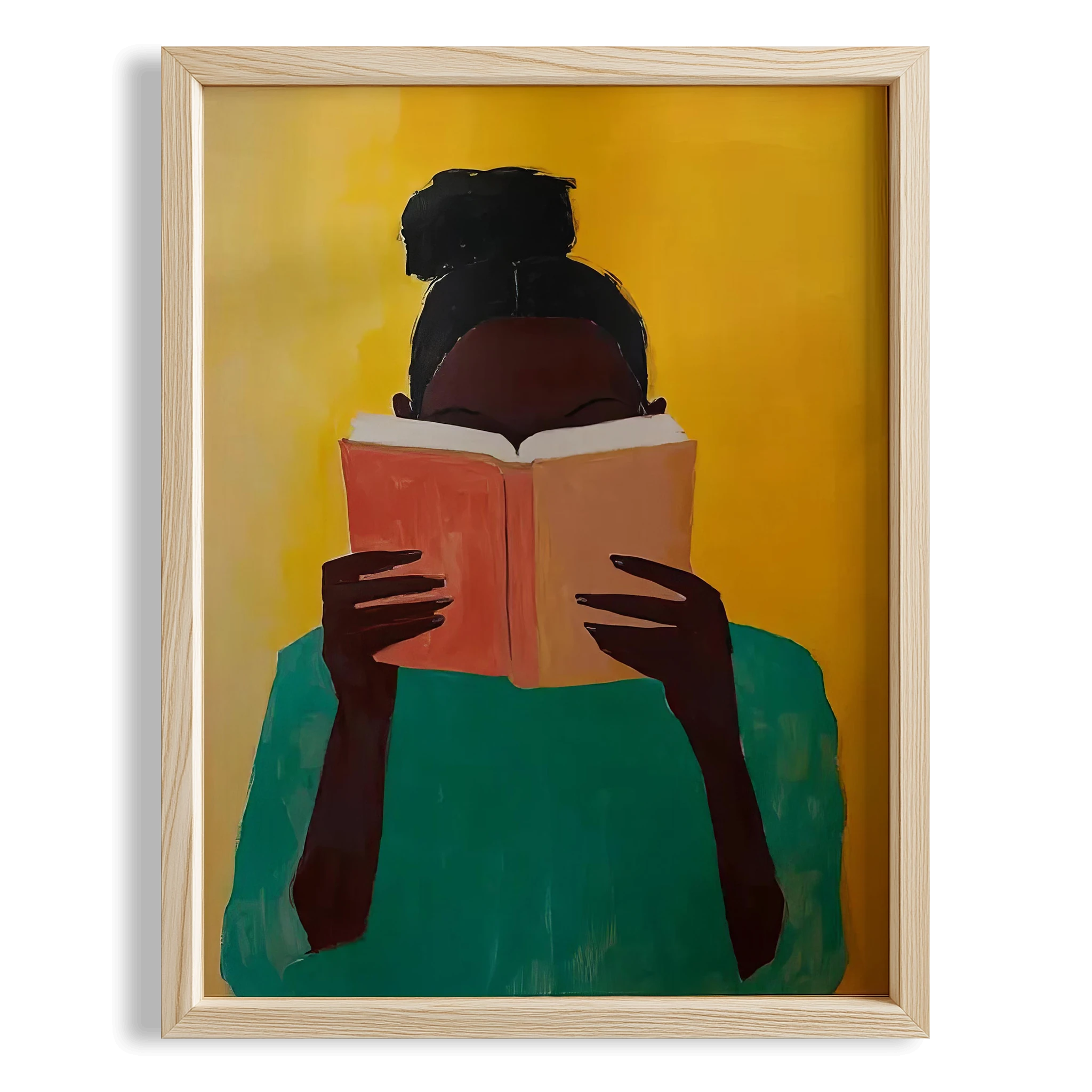 Kadın Portre XXXII - Soyut Kitap Okuyan