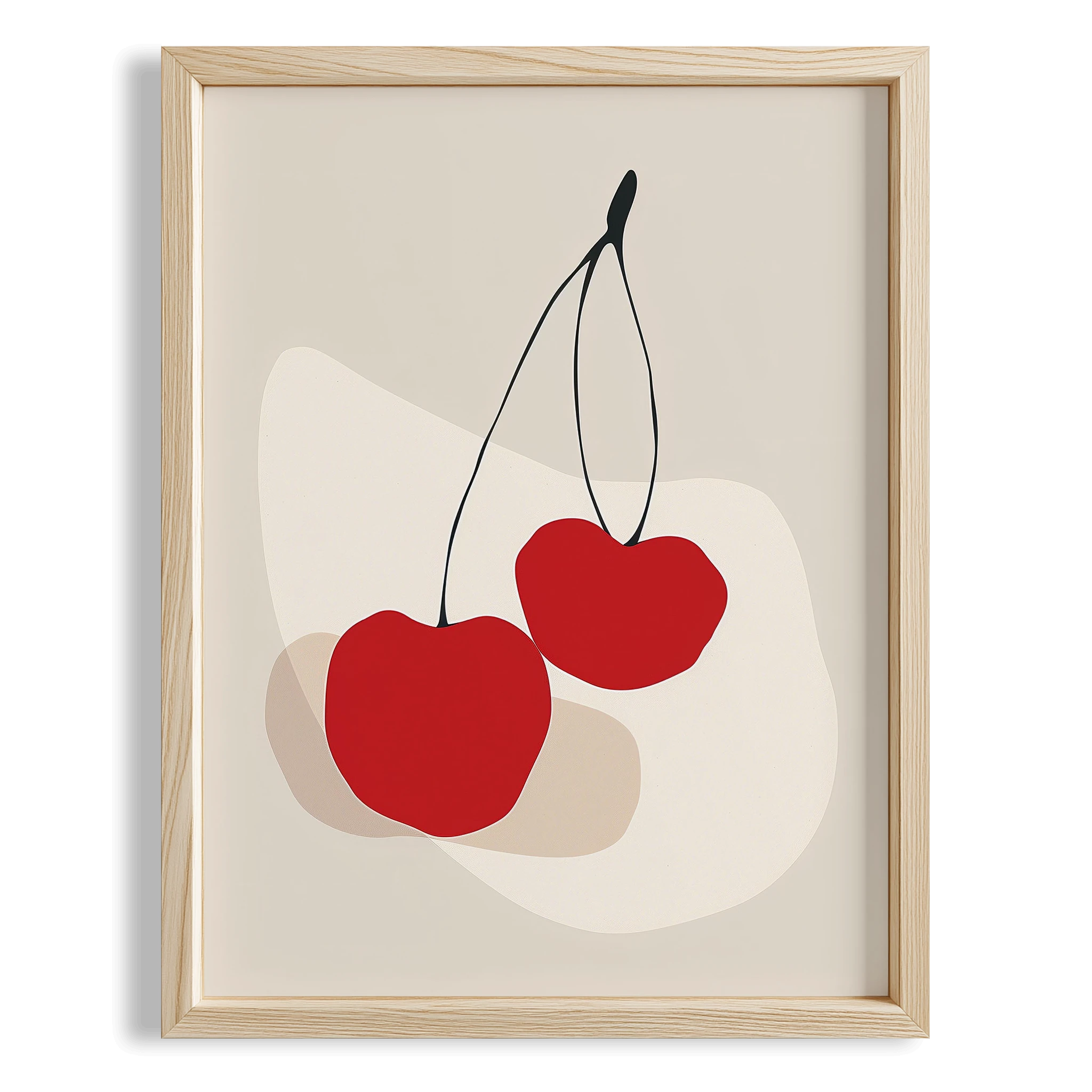 Kiraz Minimalist İllüstrasyon Mutfak Duvar Tablosu