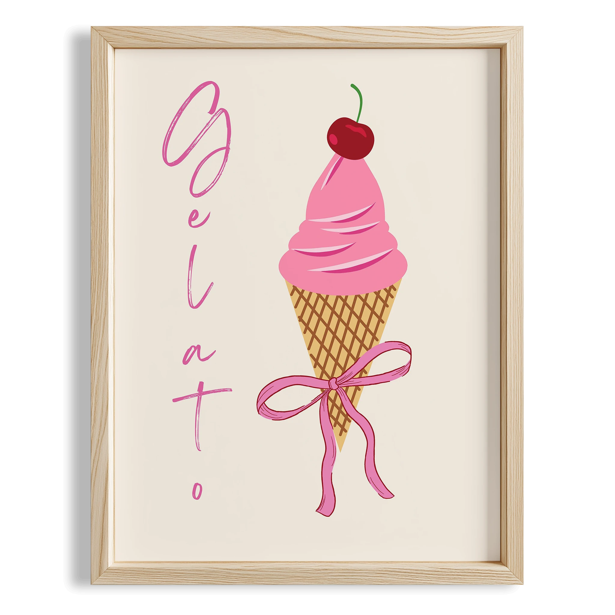 Gelato Minimal Dondurma İtalya Koleksiyonu Mutfak Duvar Tablosu