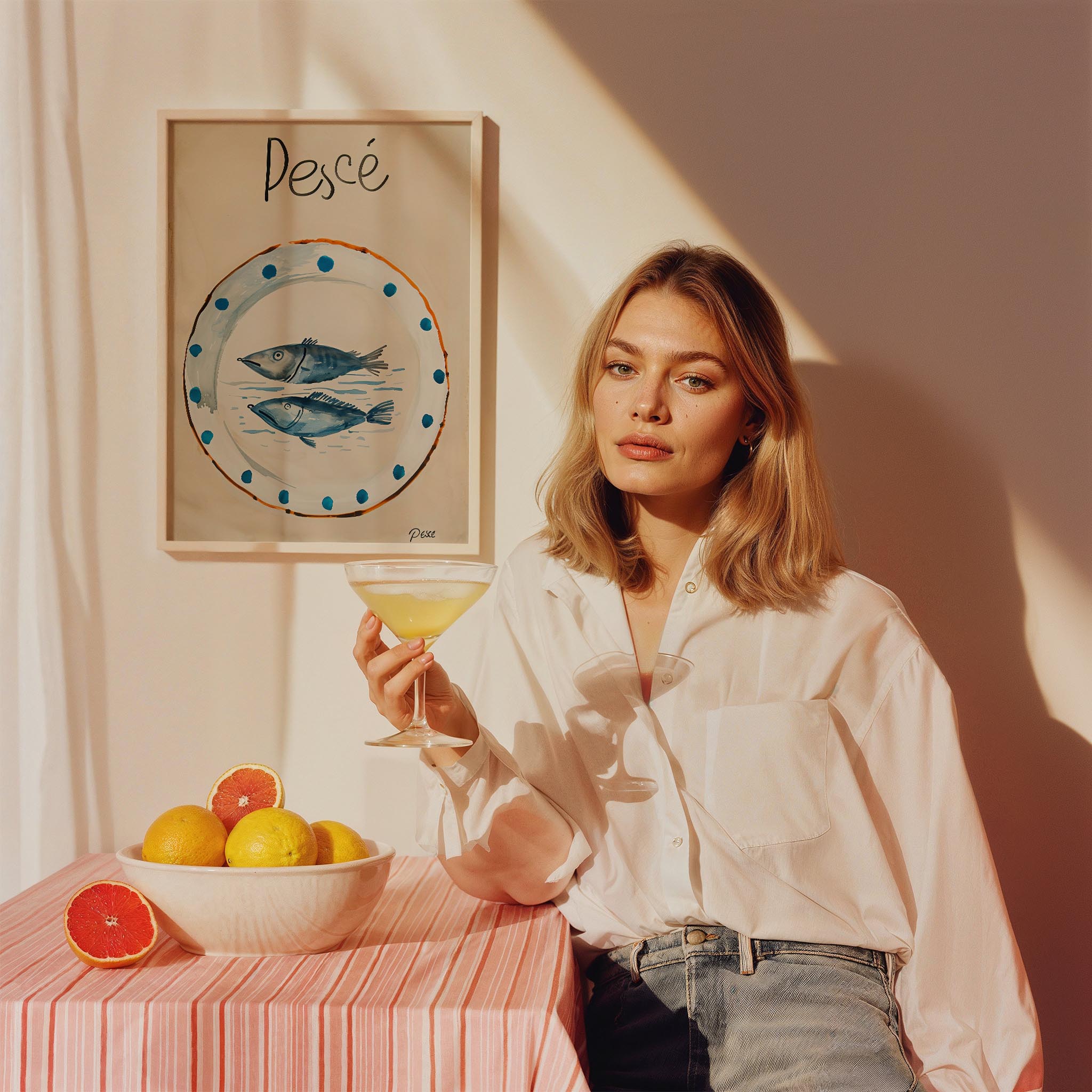 Pesce Akdeniz İtalya Koleksiyonu Mutfak Duvar Tablosu