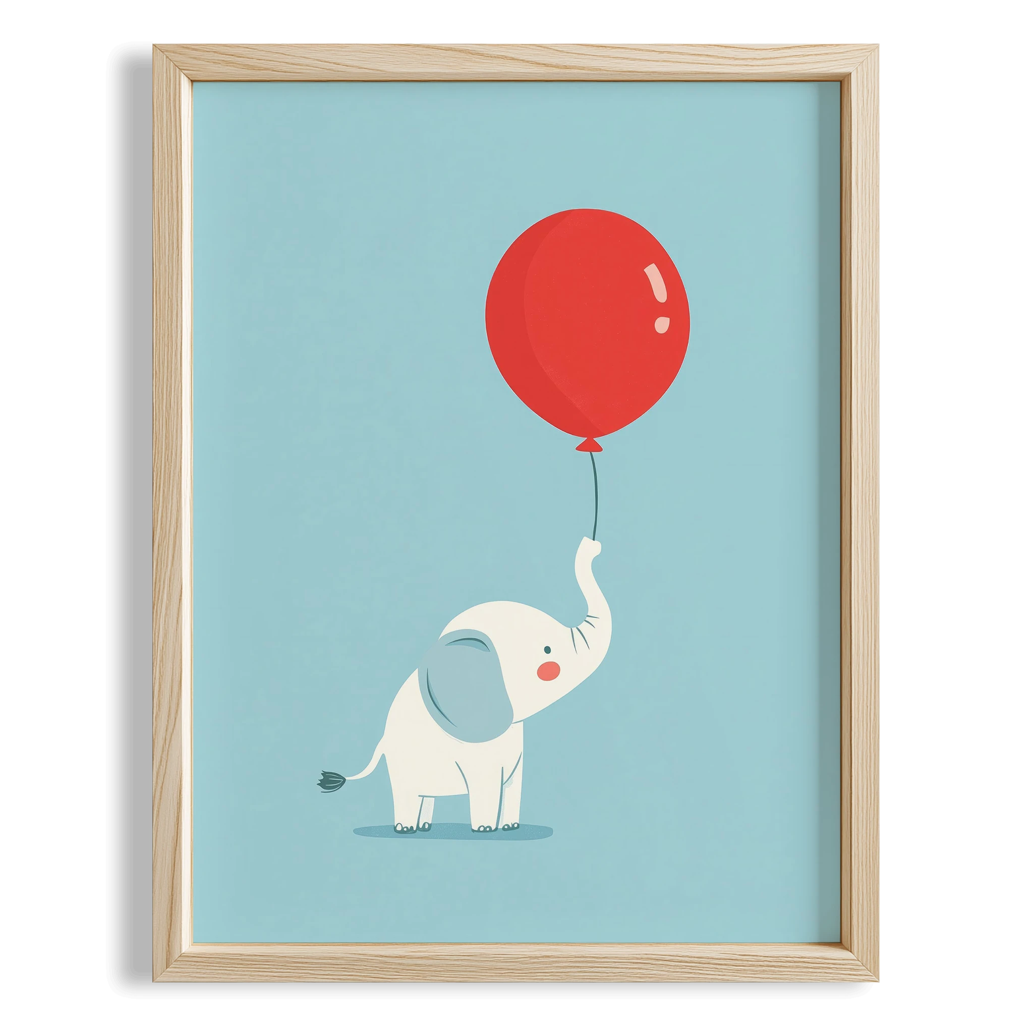 Balonlu Fil - Mavi Fon