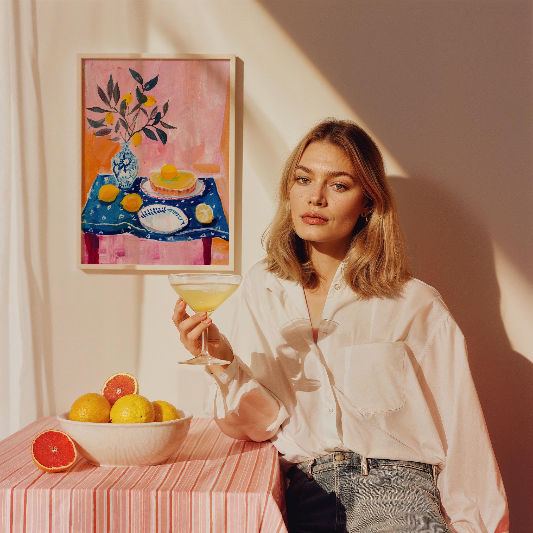 Akdeniz Sofrası Natürmort Mutfak Duvar Tablosu