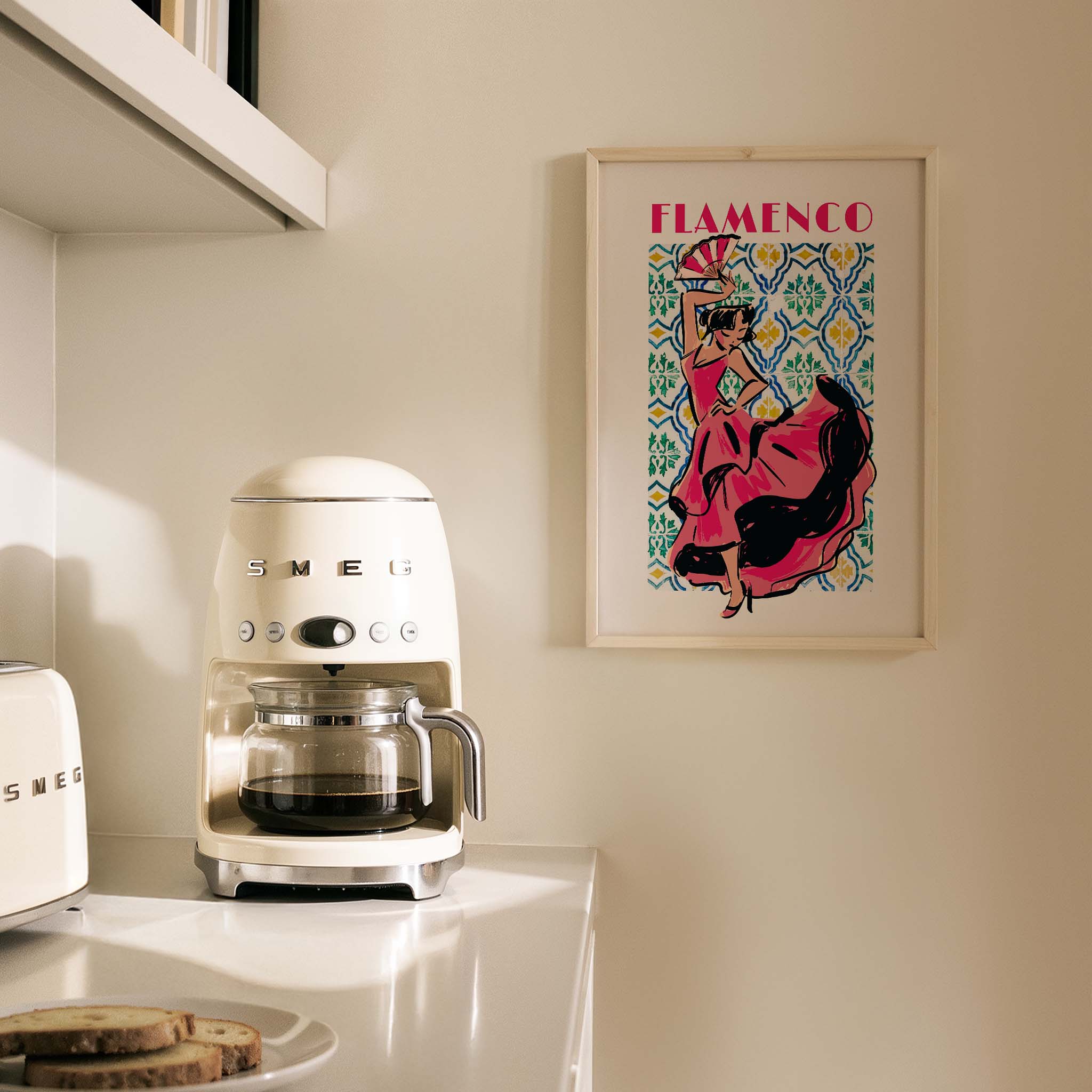 Flamenco Seramik Desen VI Akdeniz İspanya Koleksiyonu Mutfak Duvar Tablosu