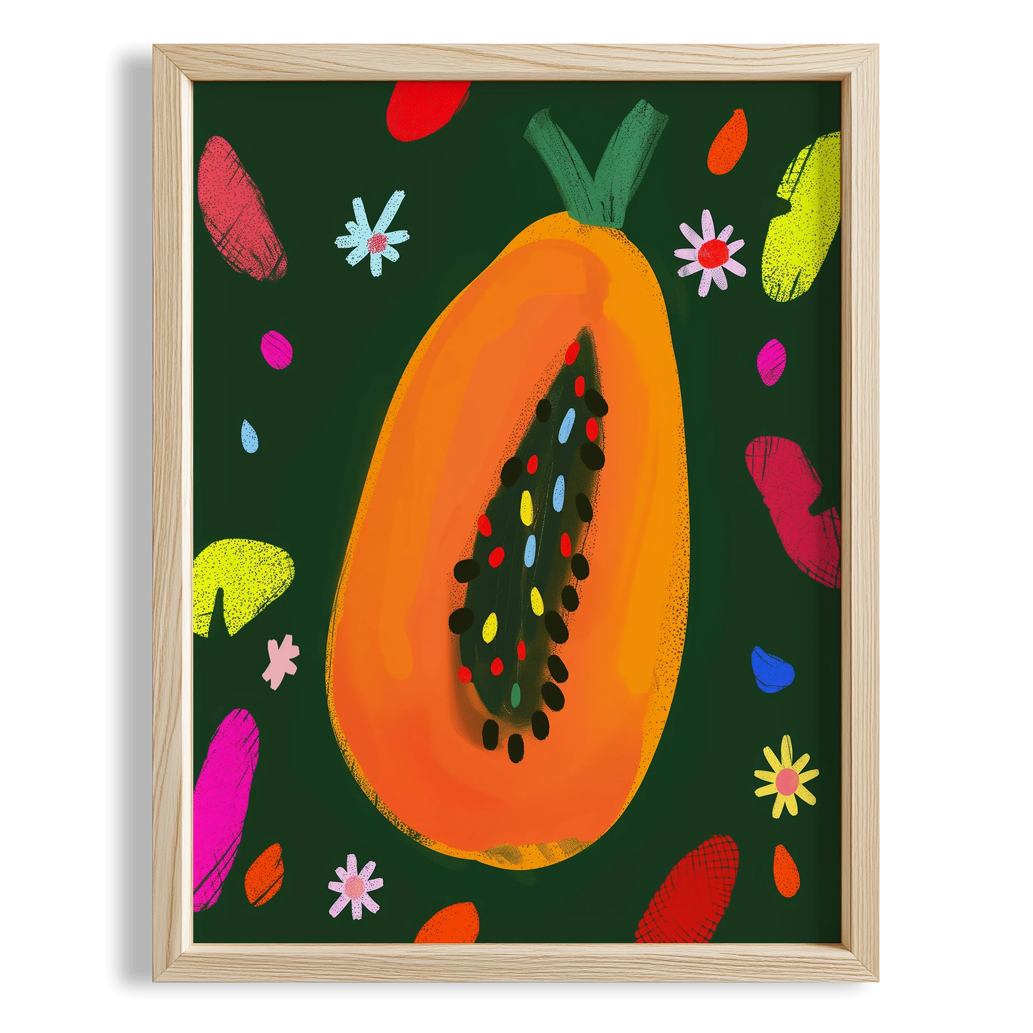 Papaya Sanatı - Eklektik Tarzda Kız Çocuk Odası Dekorasyonu Ahşap Çerçeveli Duvar Tablosu