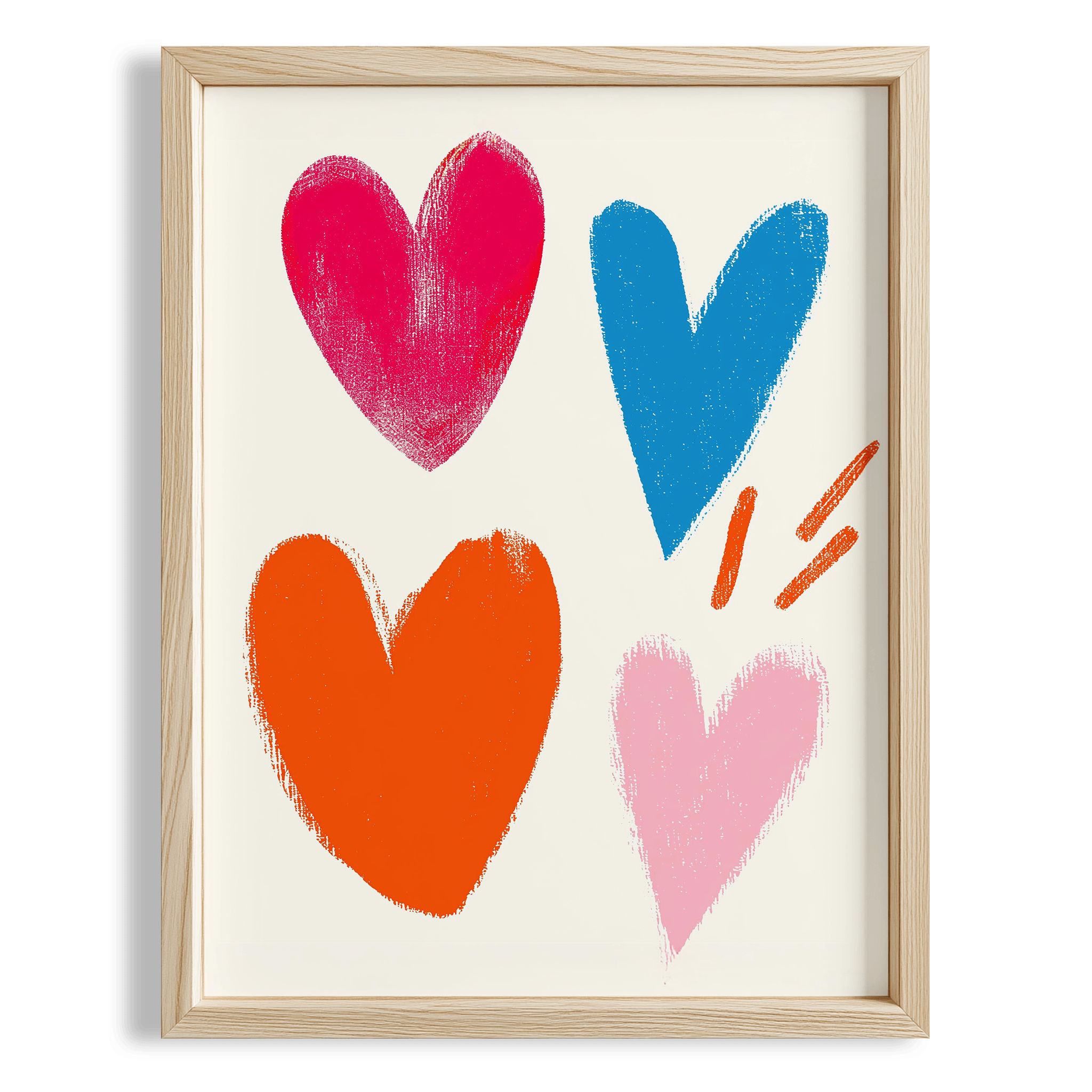 Renkli Kalpler - Eklektik Tarzda Çocuk Odası Dekorasyonu Ahşap Çerçeveli Duvar Tablosu