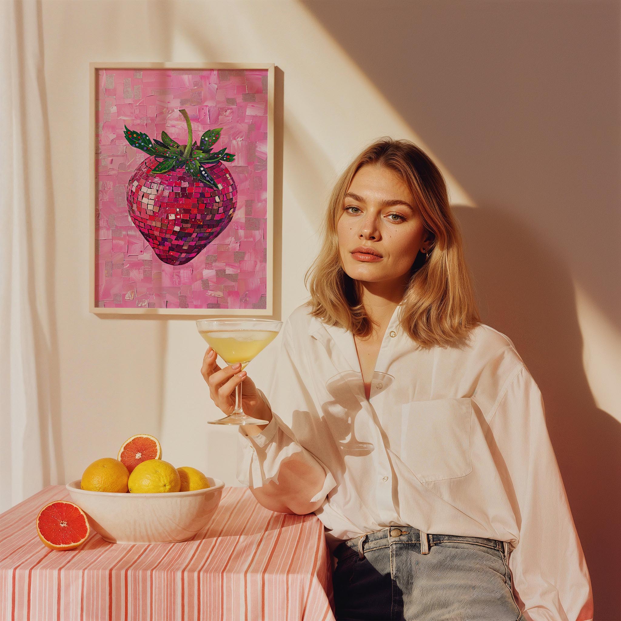 Mozaik Çilek Modern Maximalist - Duvar Tablosu