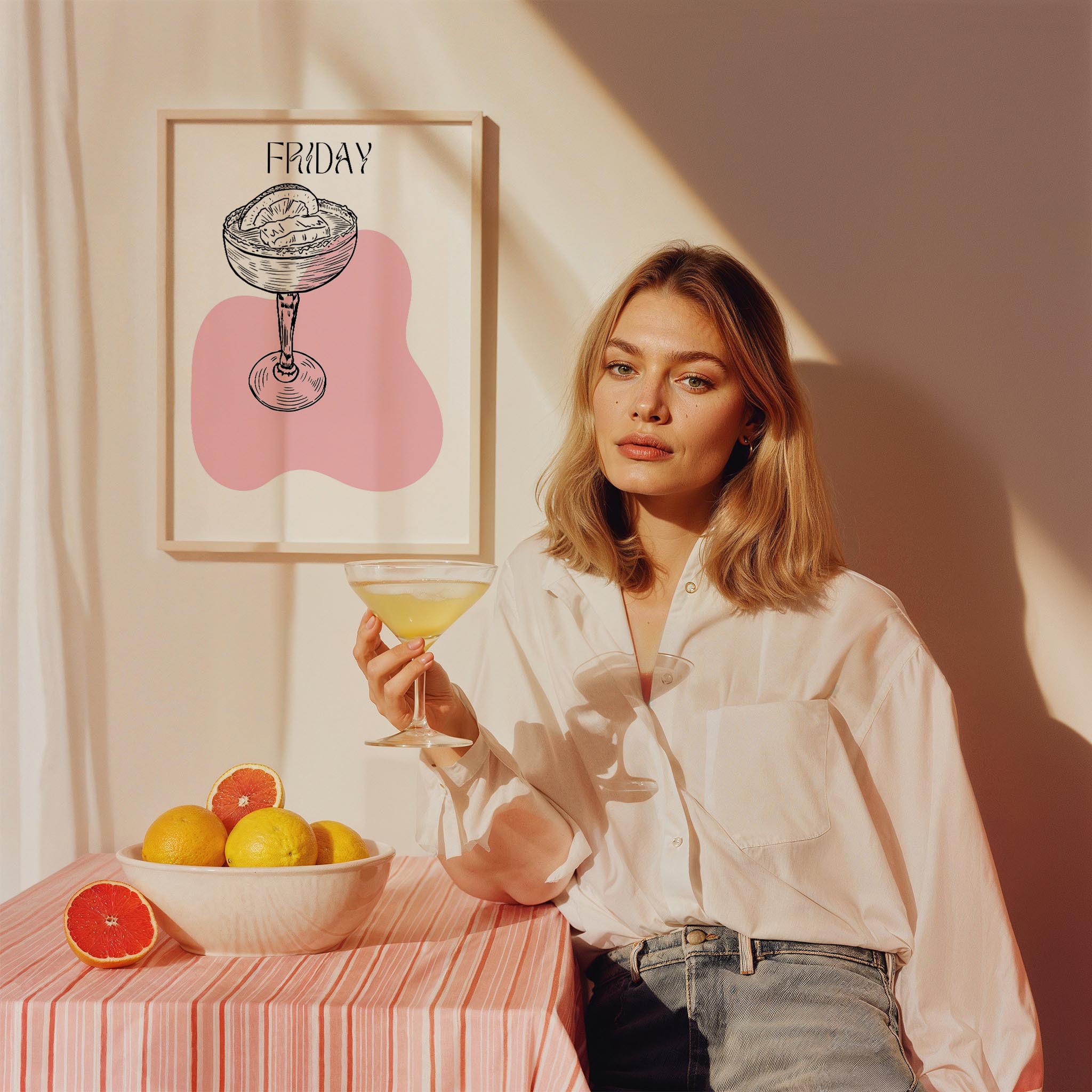 Cuma Günü Weekend Drinks Kokteyl Mutfak Duvar Tablosu