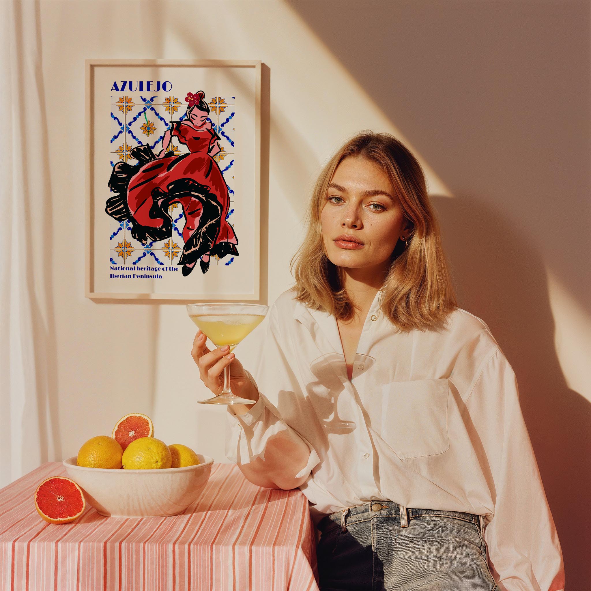 Flamenco Seramik Desen III Akdeniz İspanya Koleksiyonu Mutfak Duvar Tablosu