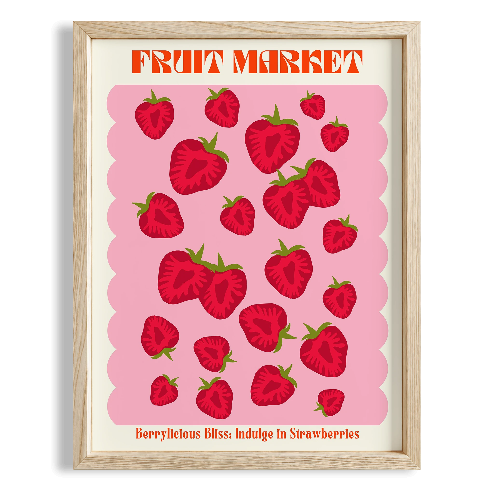 Çilekler Fruits Market I Meyveler Mutfak Duvar Tablosu