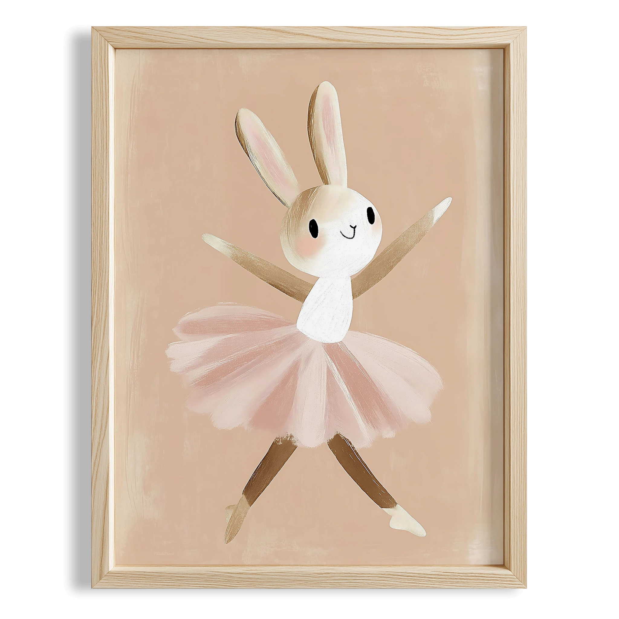 Sevimli Balerin Tavşan Kız Çocuk Odası Ahşap Tablo