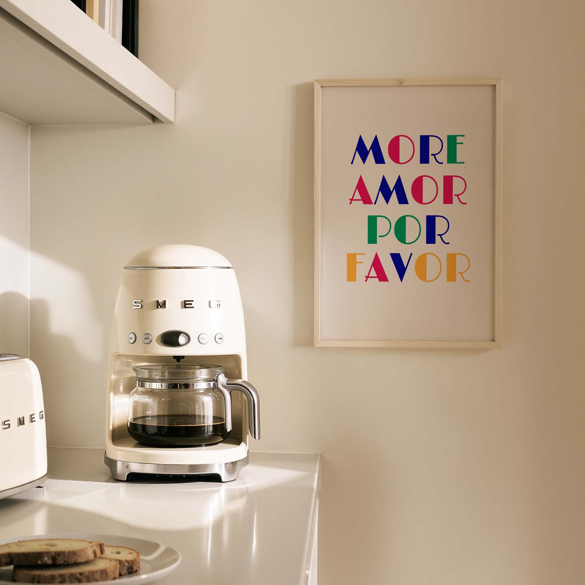 More Amore Por Favor İspanyolca Tipografi Mutfak Duvar Tablosu