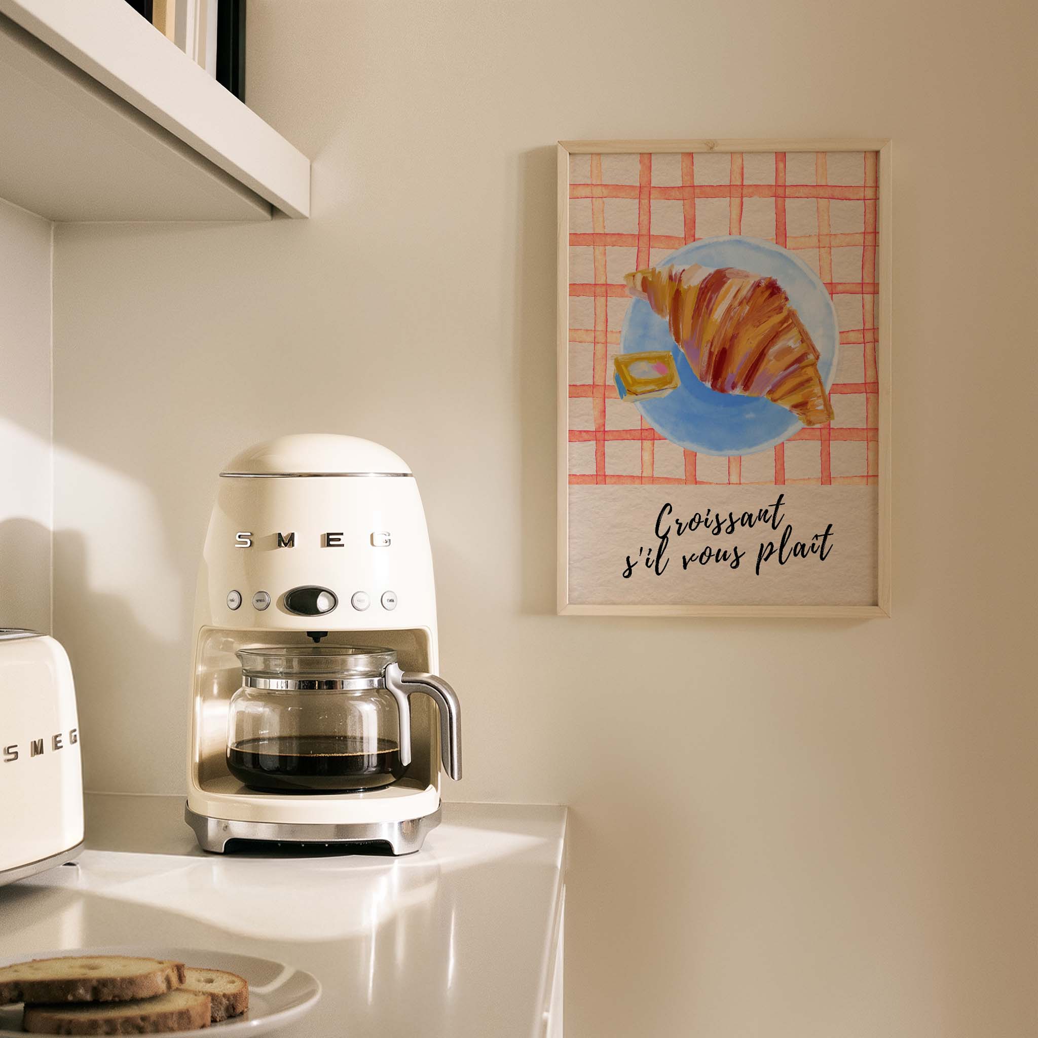 Kruvasan Fransız Sabah Koleksiyonu Tatlılar Mutfak Duvar Tablosu