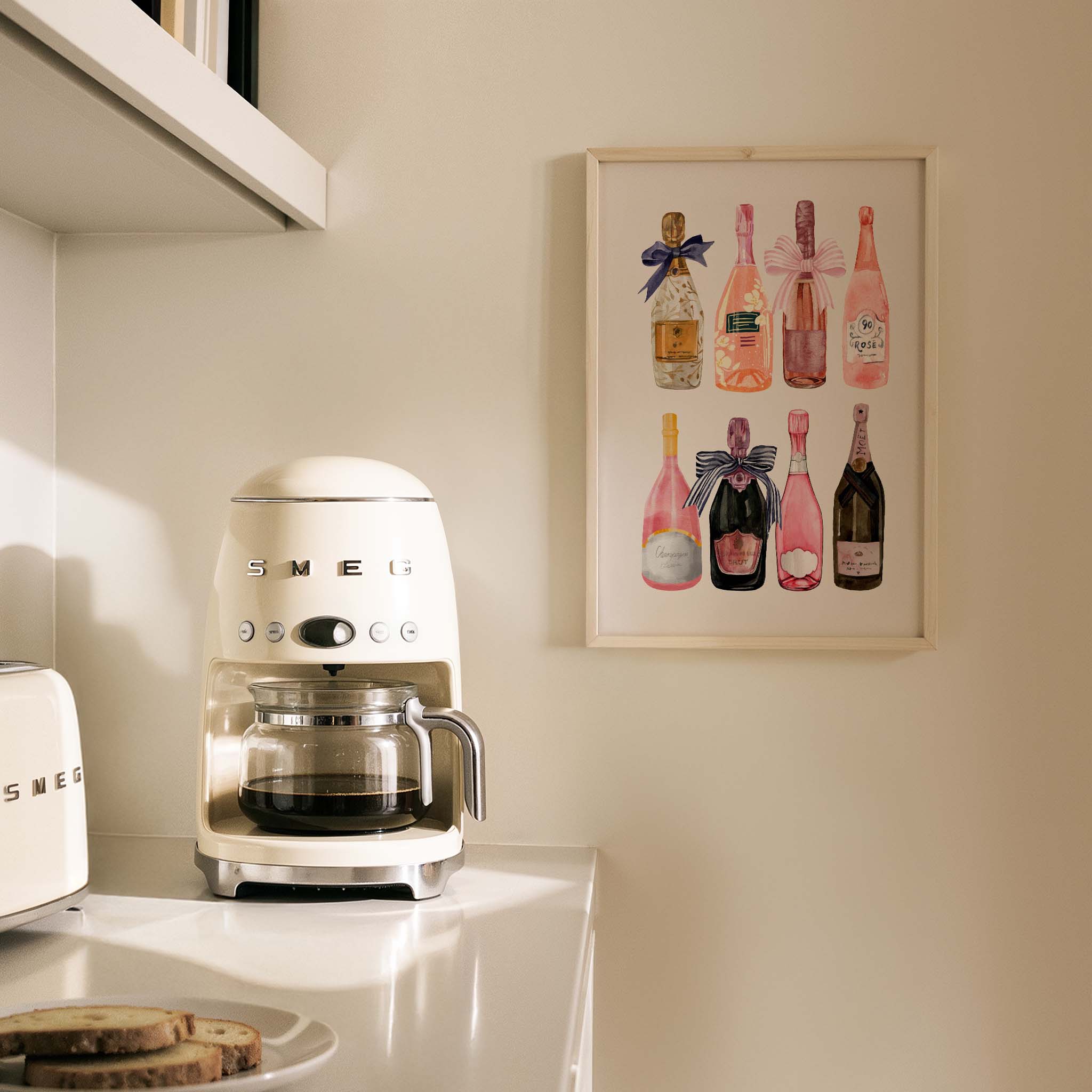 Şampanya Şişeleri Mutfak Duvar Tablosu