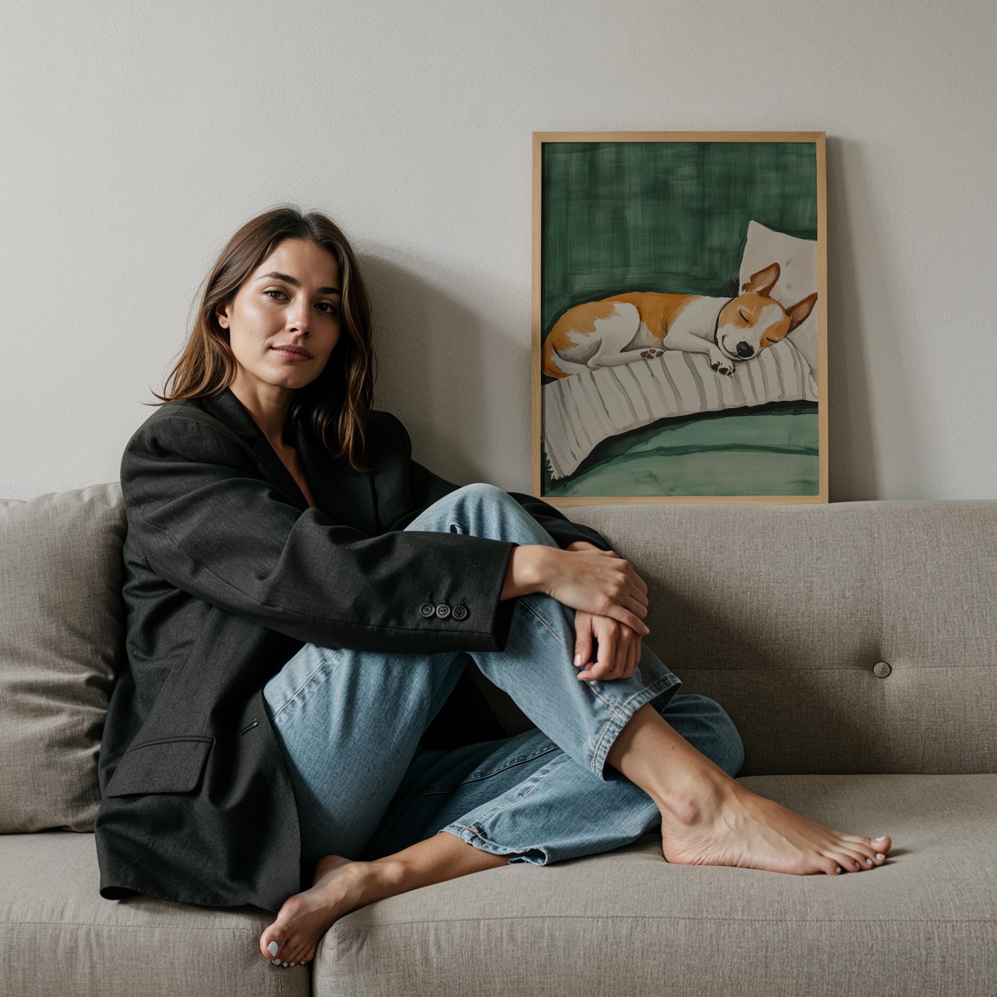 Köpek Portre V - Boxer Çizgili Zümrüt