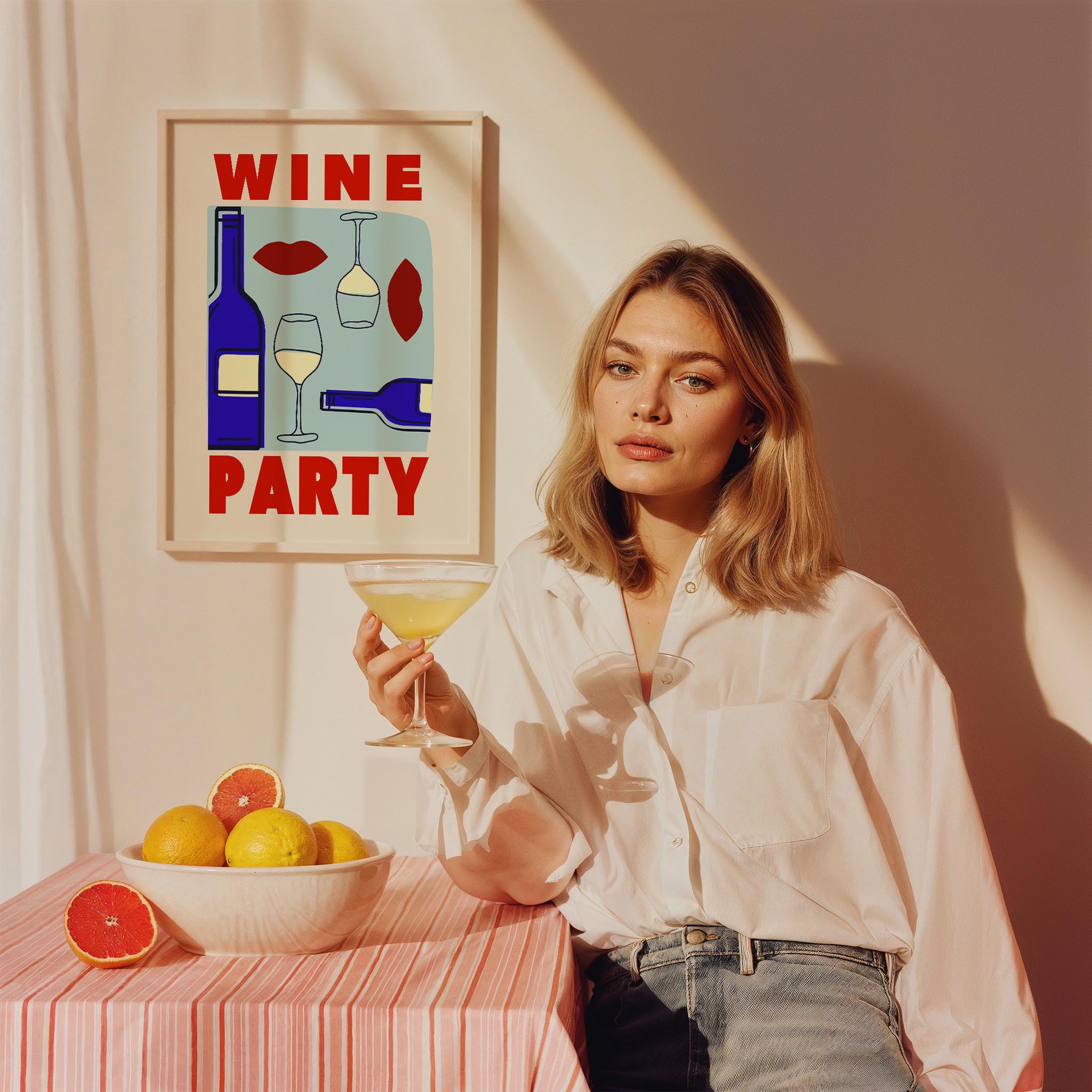 Şarap Partisi Kokteyller Mutfak Duvar Tablosu