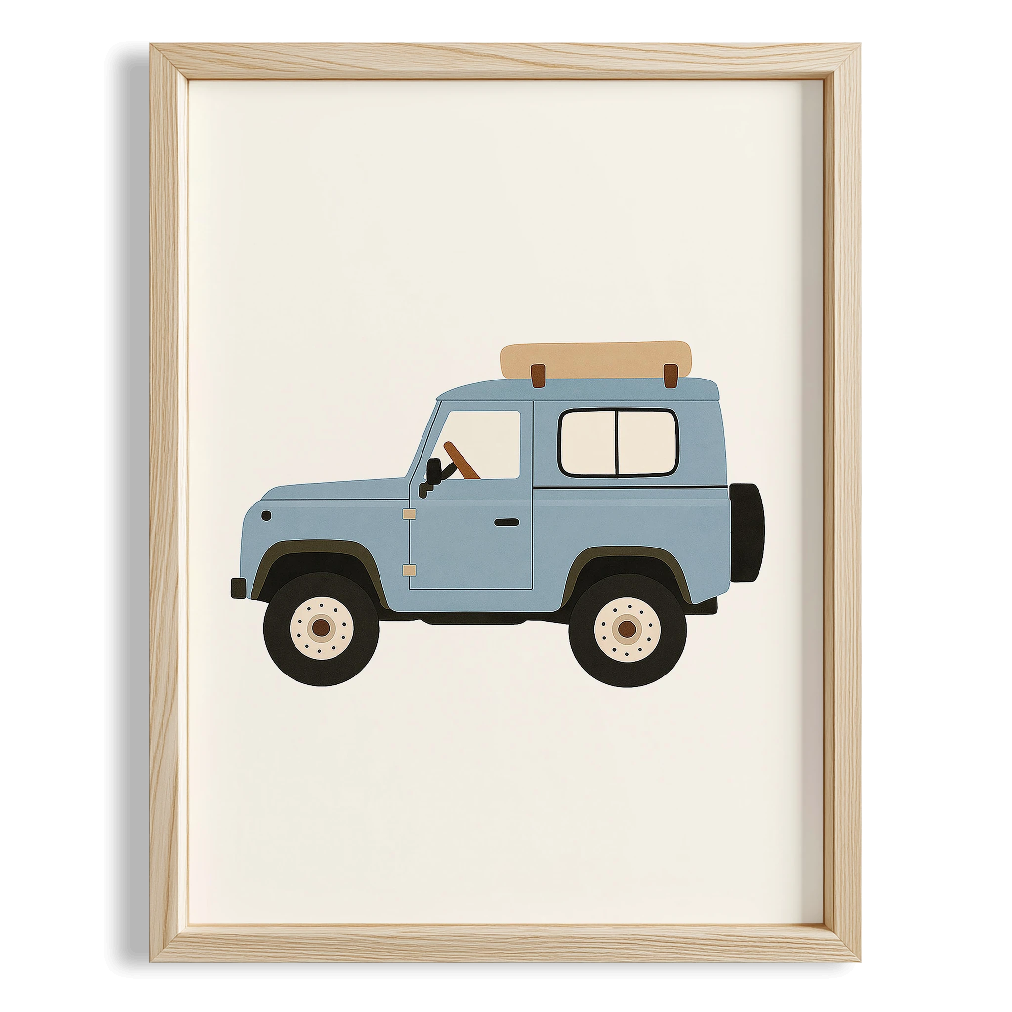 Jeep Araba Temalı Çocuk Odası Ahşap Tablo