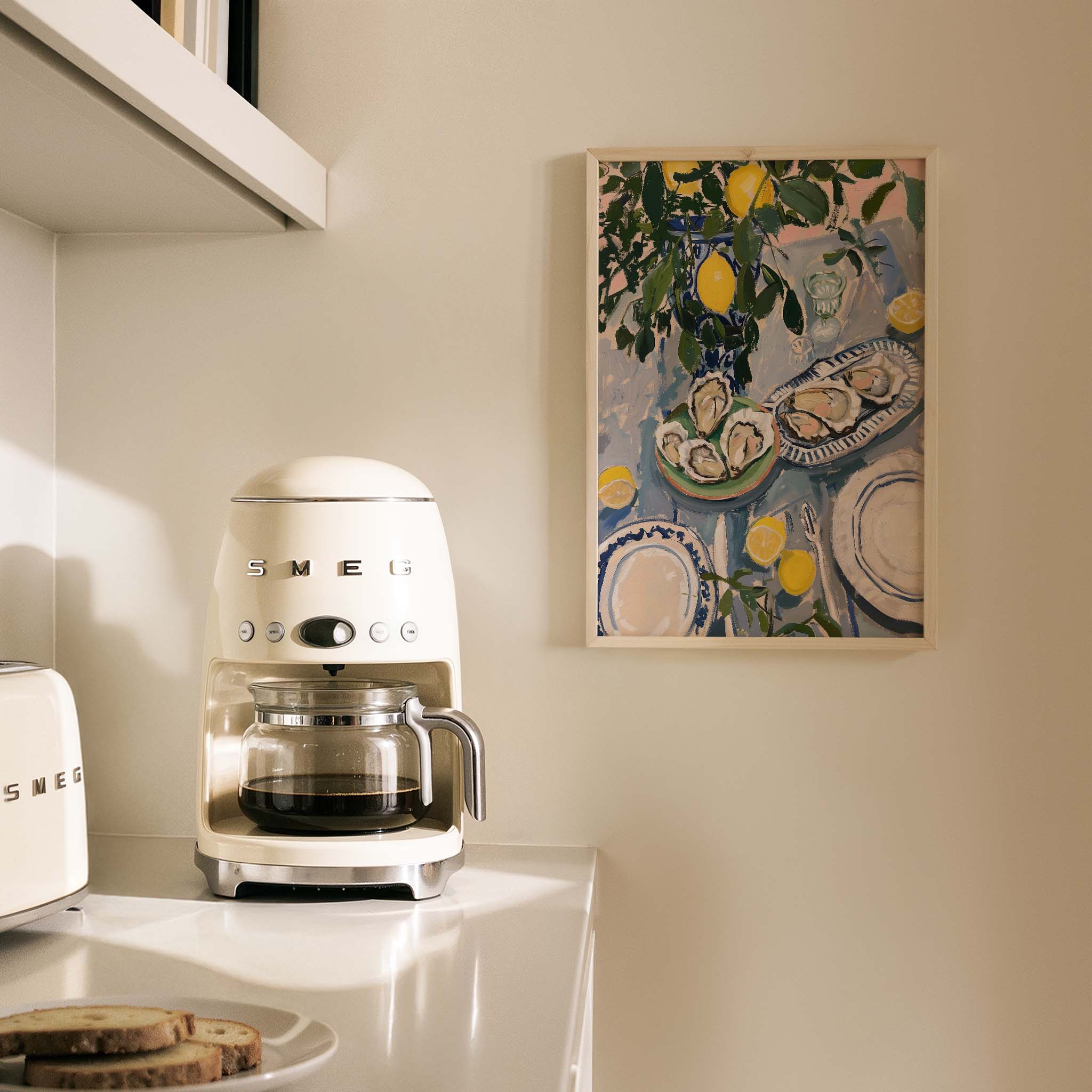 Amalfi Sofrası Natürmort Akdeniz İtalya Koleksiyonu Mutfak Duvar Tablosu