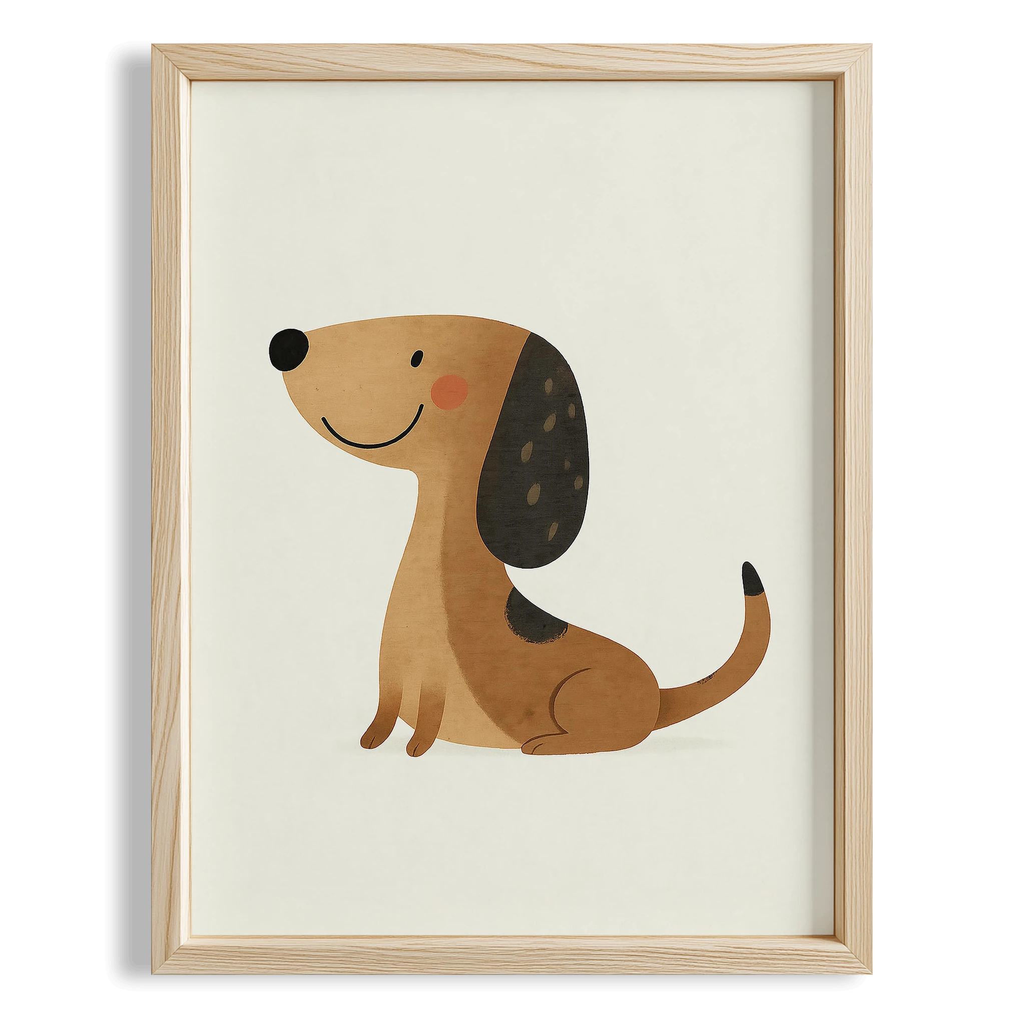 Sevimli Köpek Hayvan Temalı Erkek Çocuk Odası Ahşap Tablo