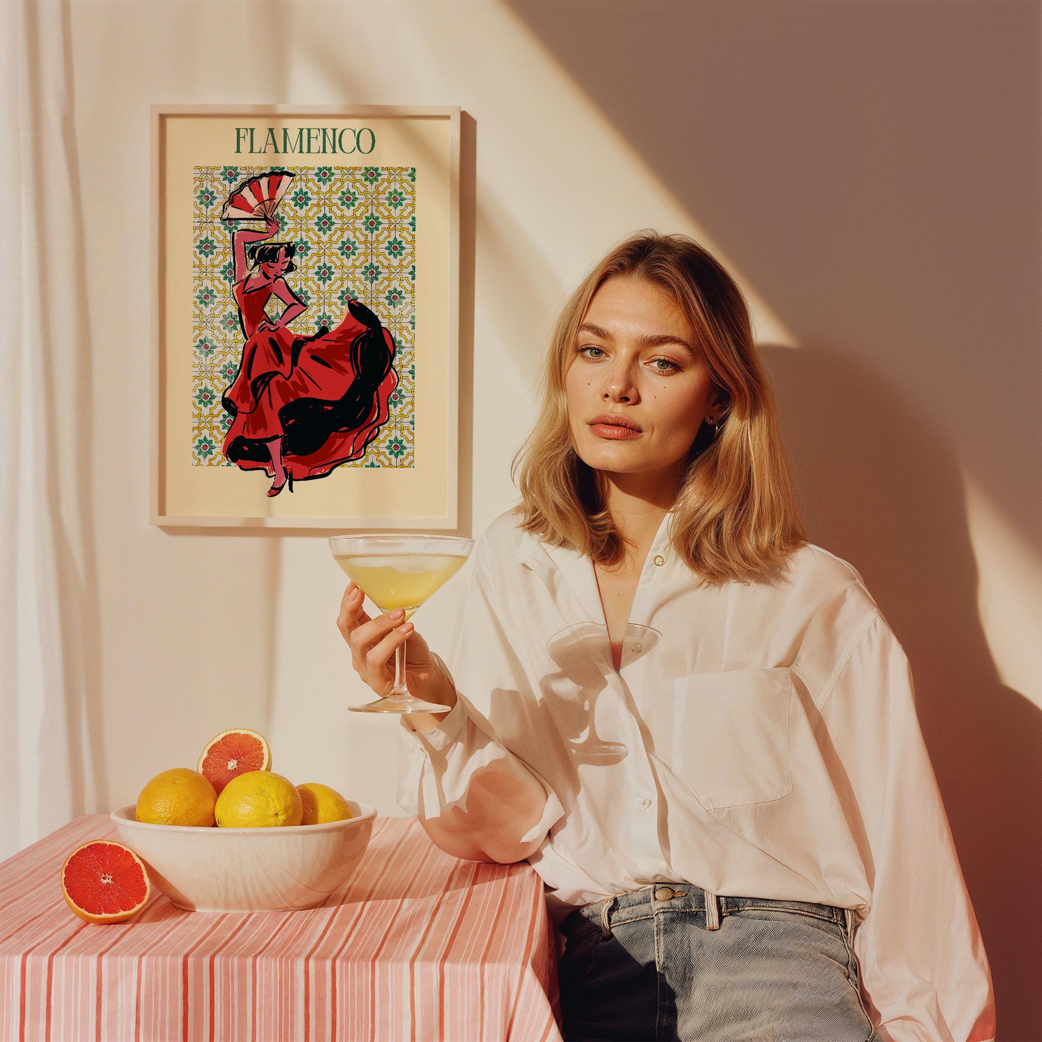 Flamenco Seramik Desen V Akdeniz İspanya Koleksiyonu Mutfak Duvar Tablosu