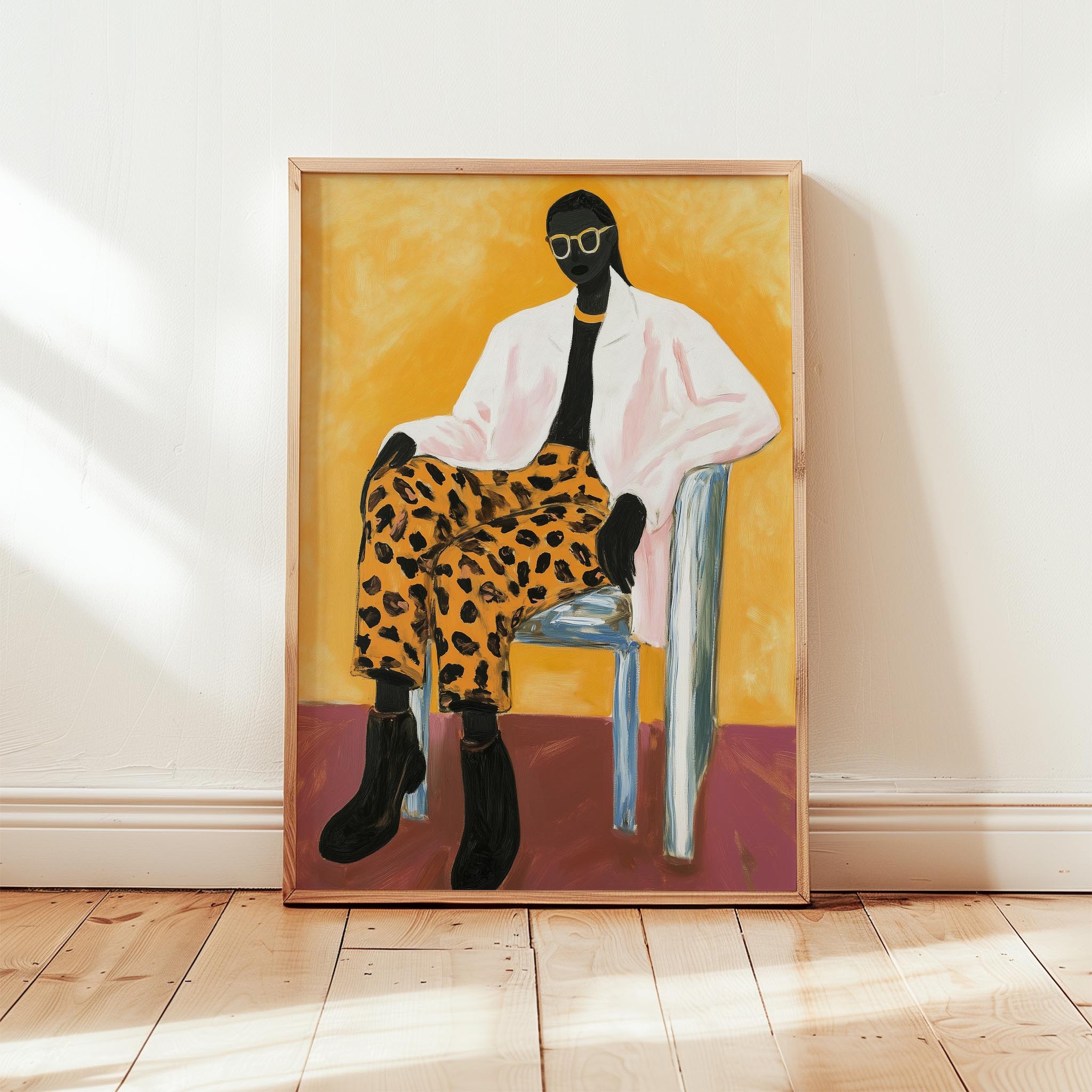 Kadın Portre XXXVII - Sarı Leopar Stil