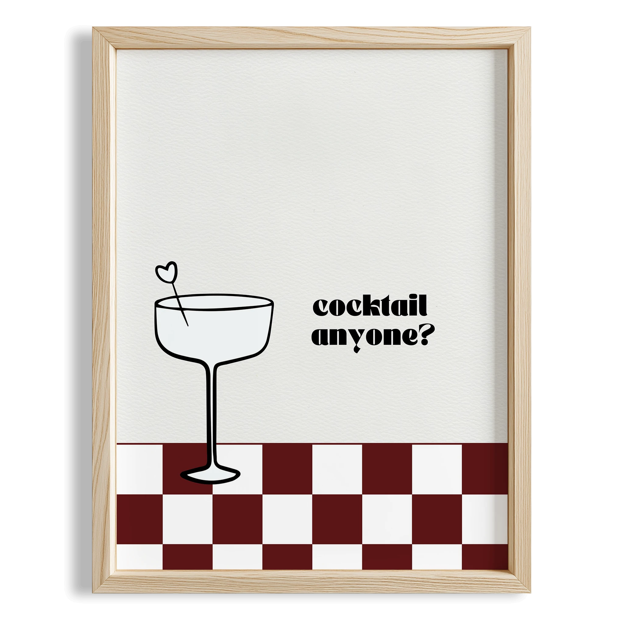 Kim Kokteyl İster? Tipografi Mutfak Duvar Tablosu