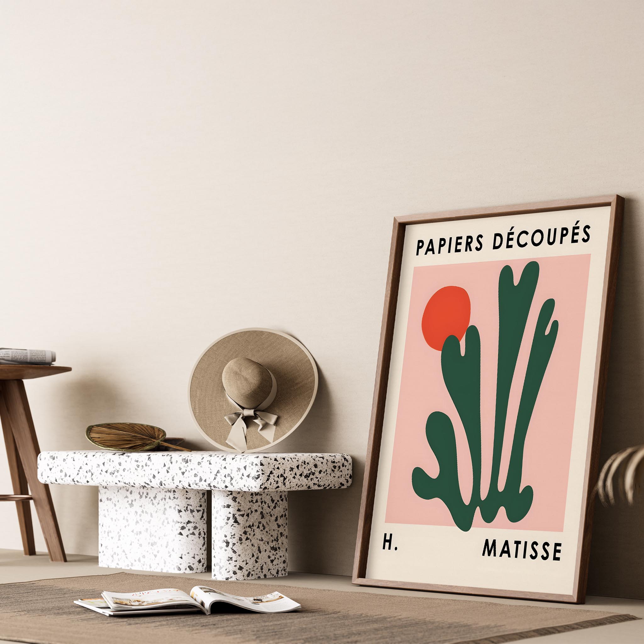 Matisse Kağıt Kesimleri Abstract Serisi Zümrüt Yeşili Dallar I Duvar Tablosu