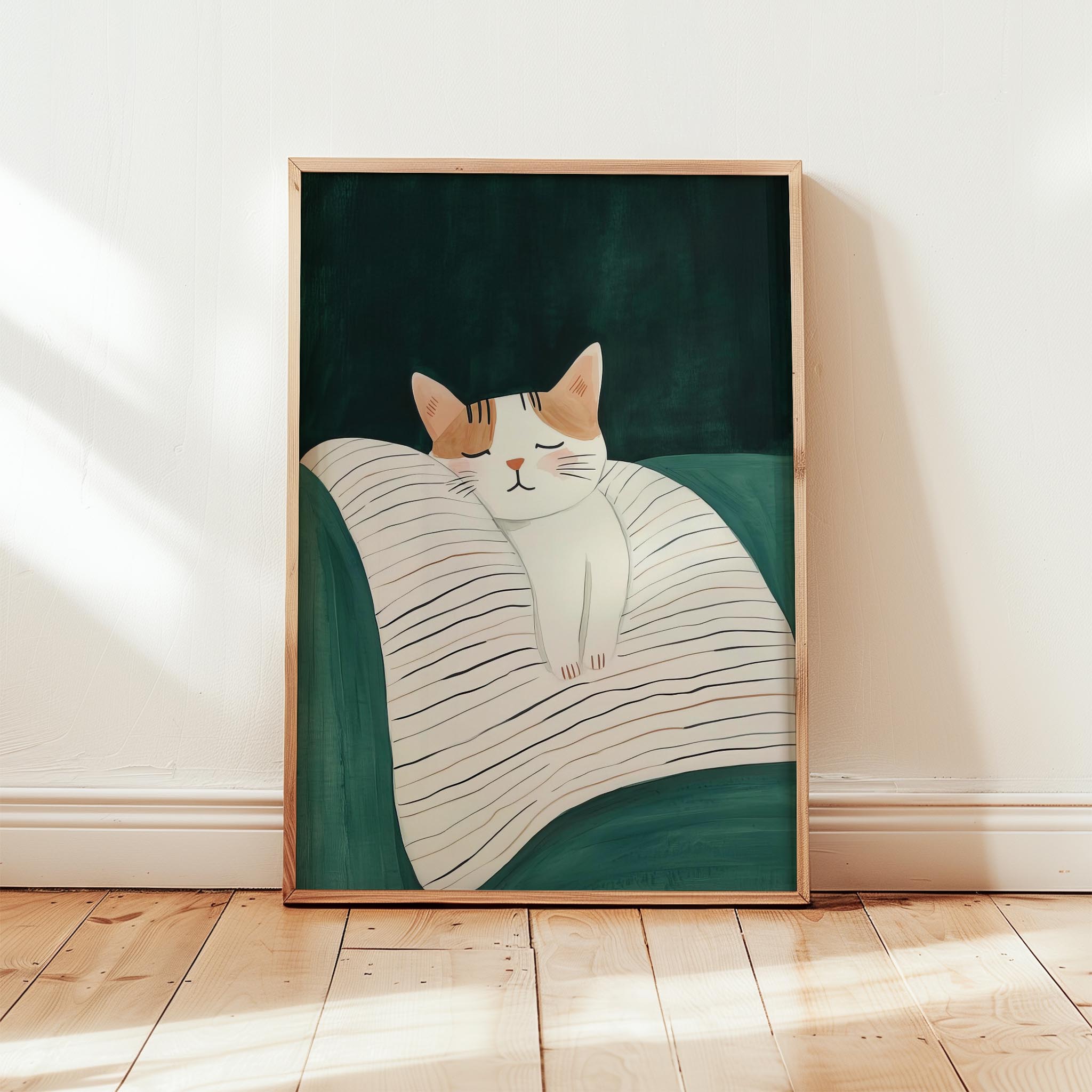 Kedi Portre XII - Minimalist Çizgili