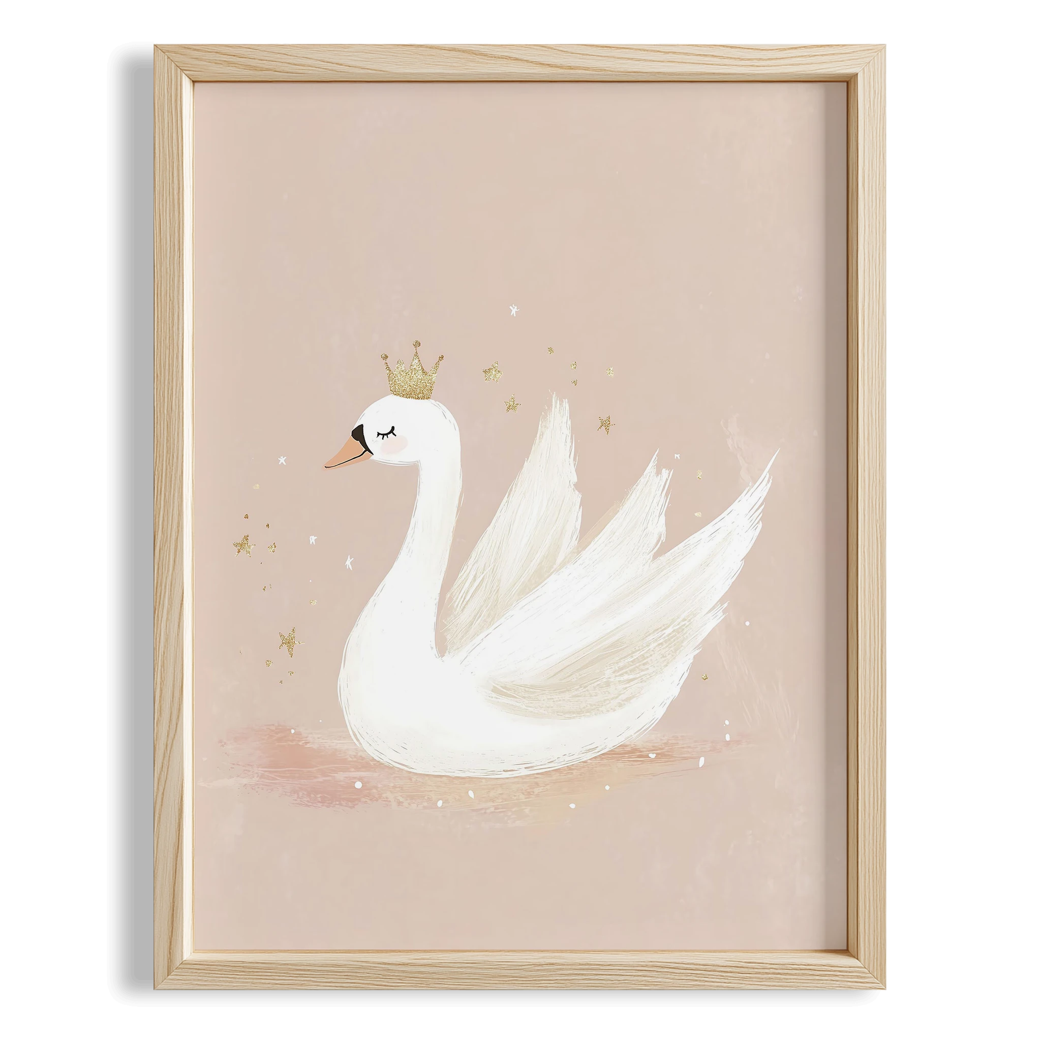 Sevimli Zarif Kuğu Bohem Kız Çocuk Odası Ahşap Tablo