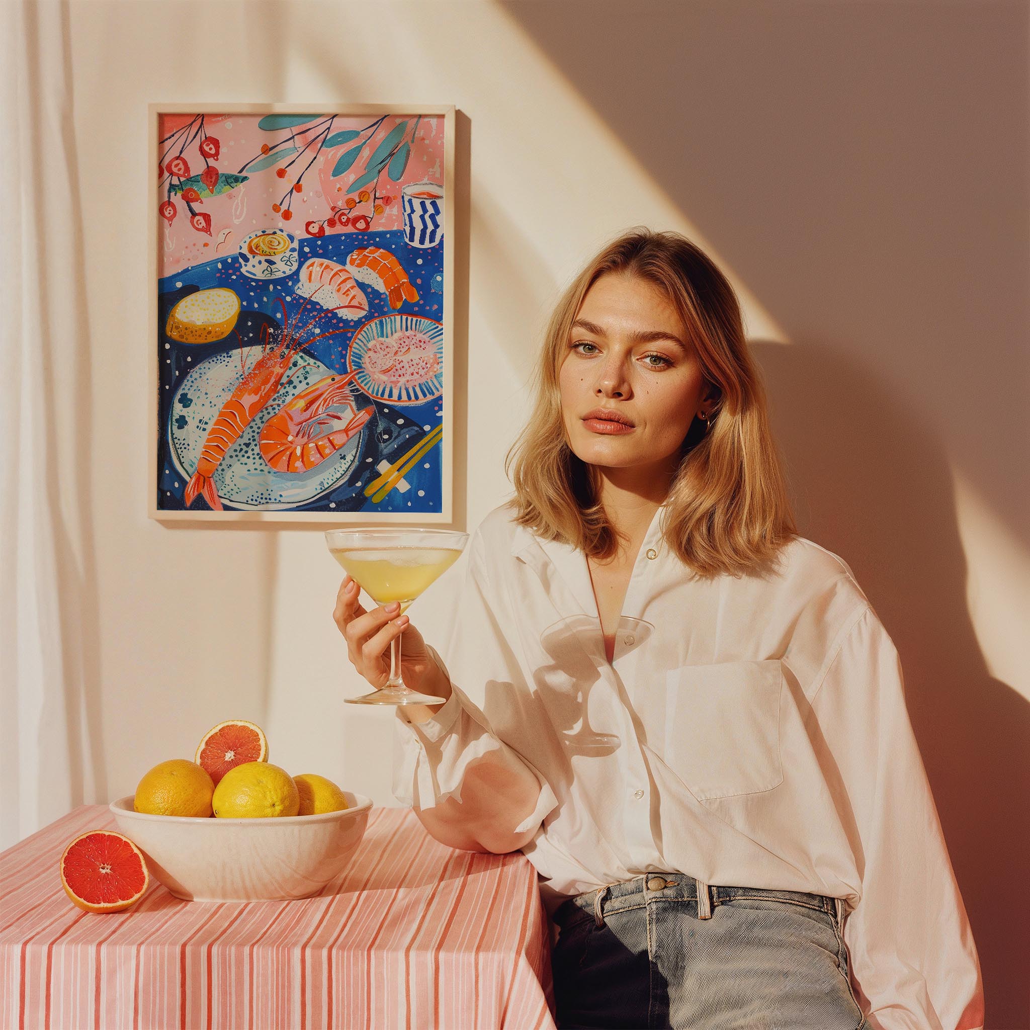 Akdeniz Sofrası Maximalist Mutfak Duvar Tablosu